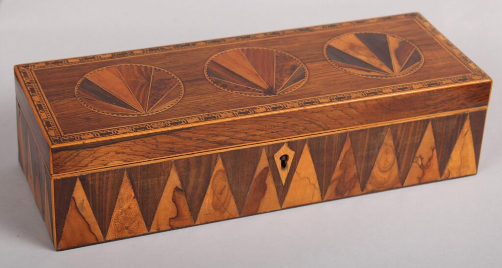 Fine Victorian Tunbridge parquetry glove-box