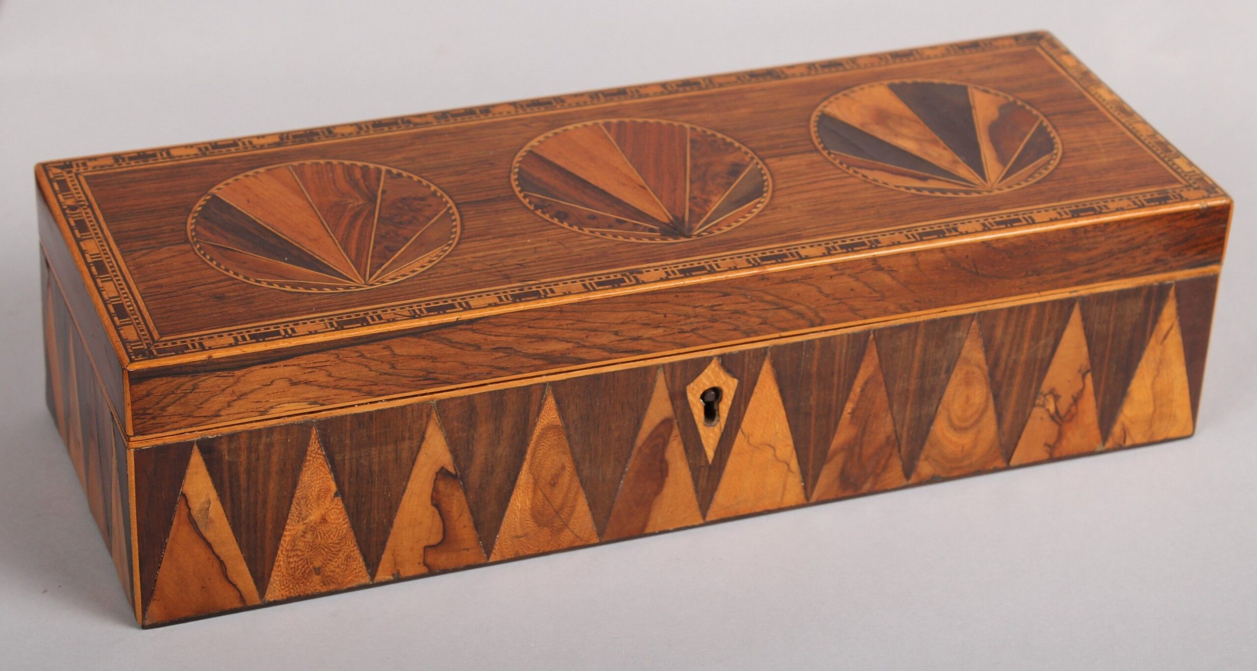 Fine Victorian Tunbridge parquetry glove-box
