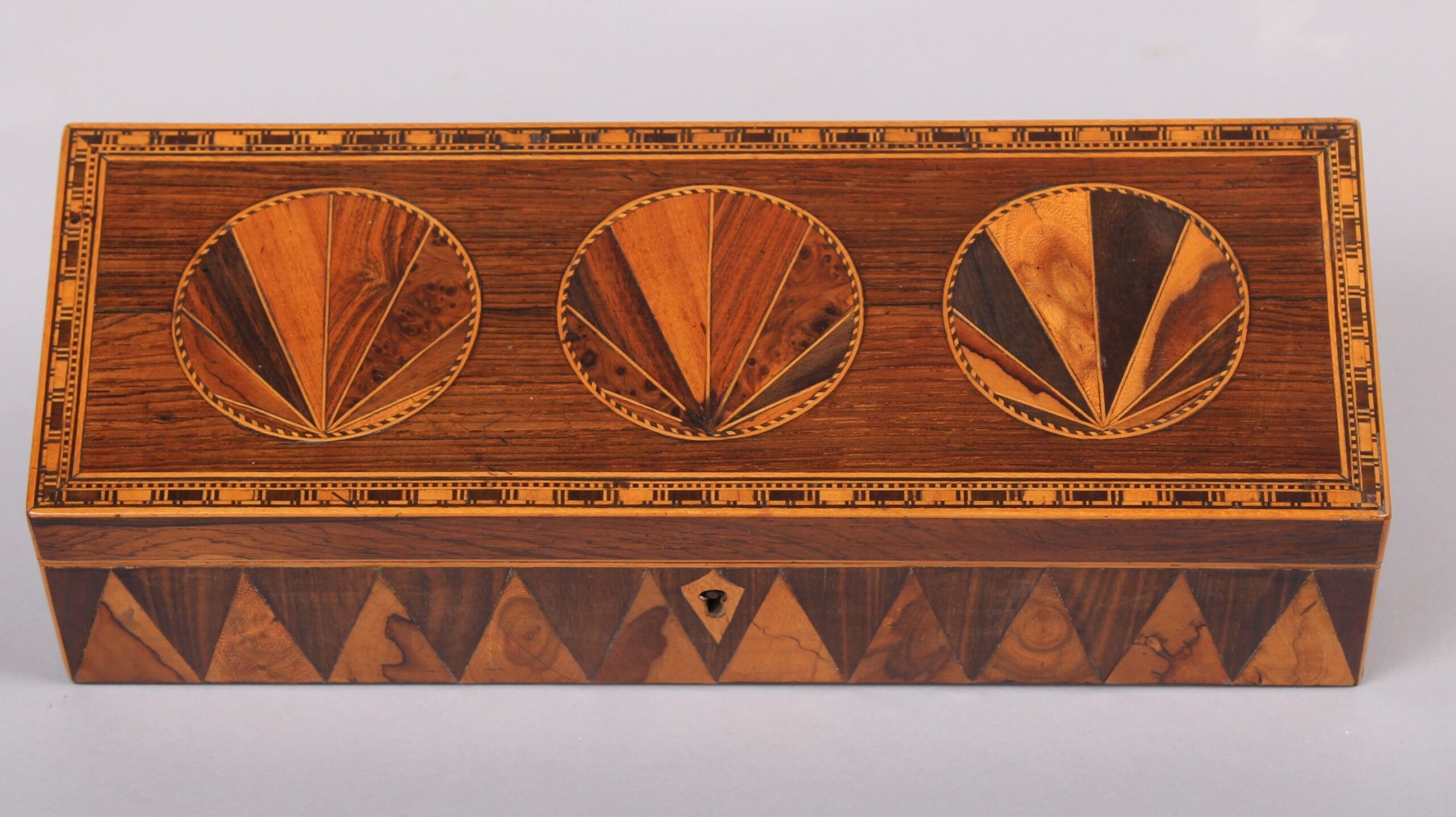 Fine Victorian Tunbridge parquetry glove-box