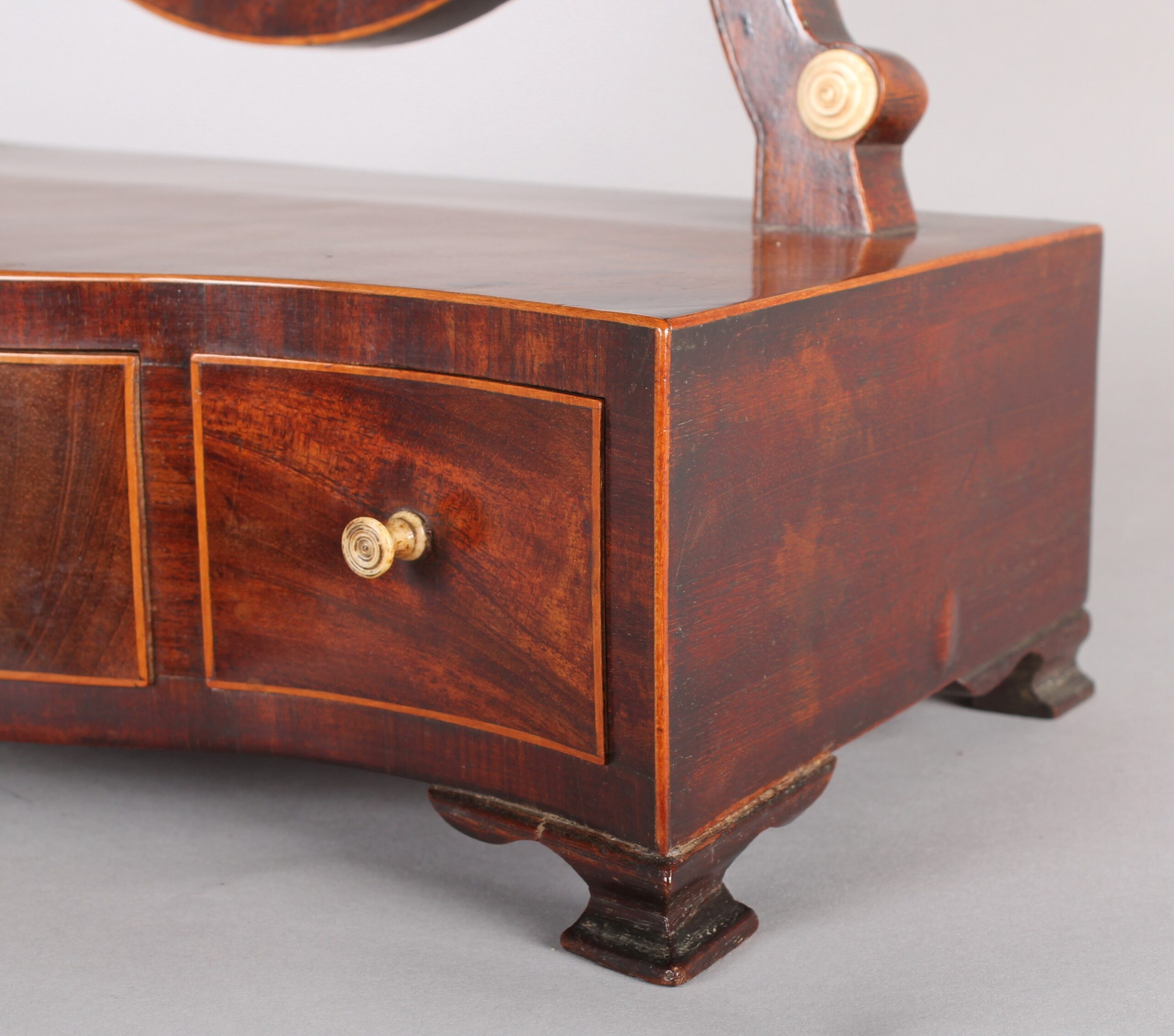 George III period mahogany toilet mirror of unusually small size