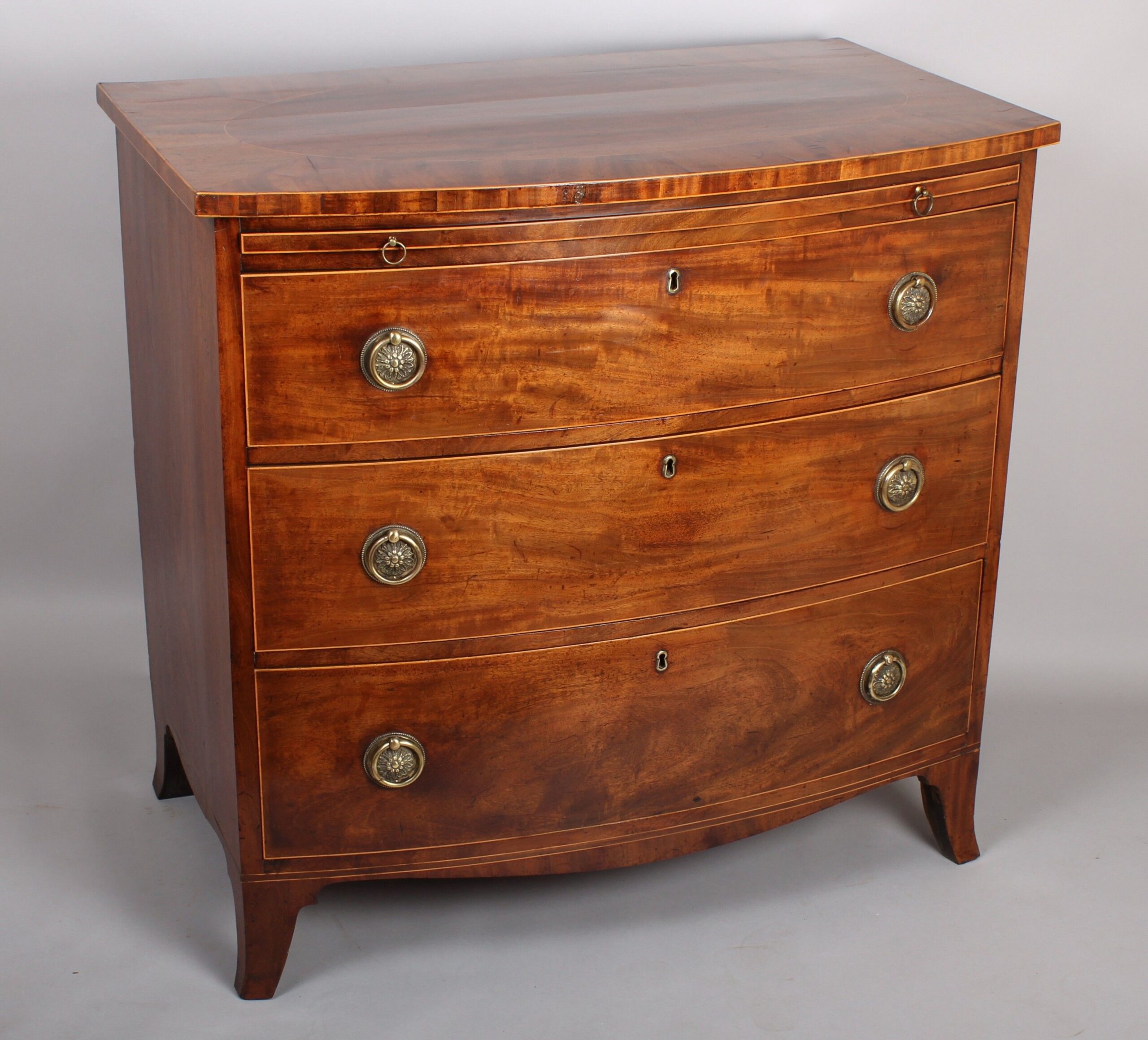 George III period mahogany bow-fronted chest-of-drawers