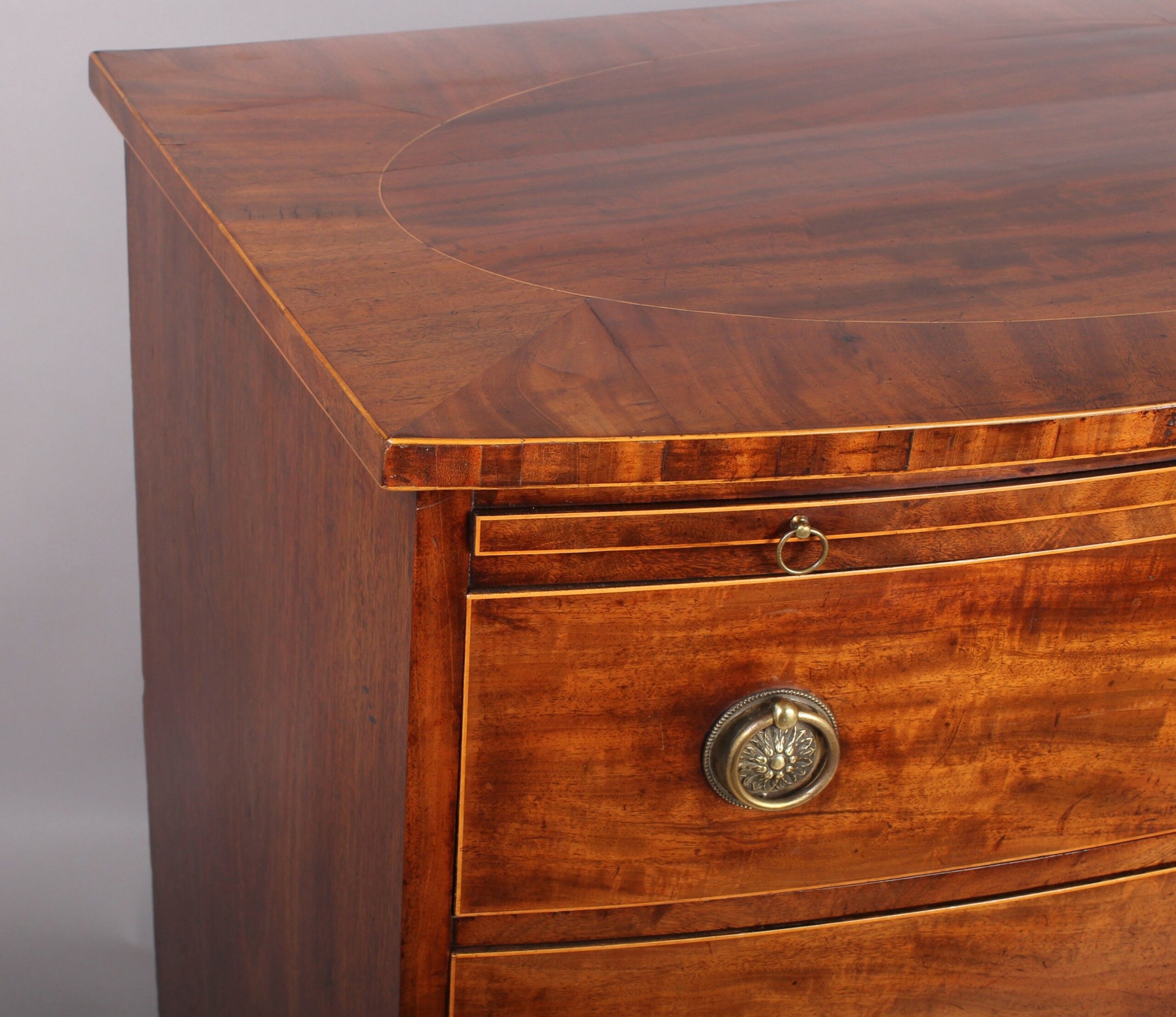 George III period mahogany bow-fronted chest-of-drawers