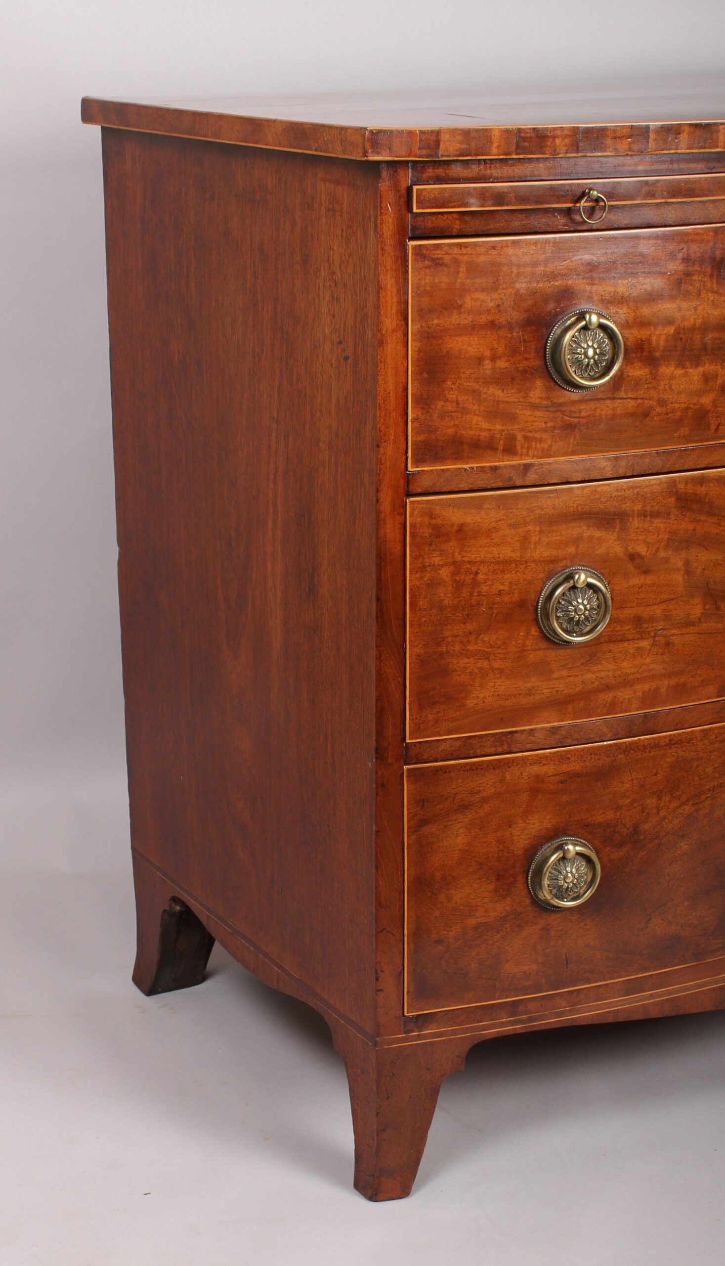 George III period mahogany bow-fronted chest-of-drawers