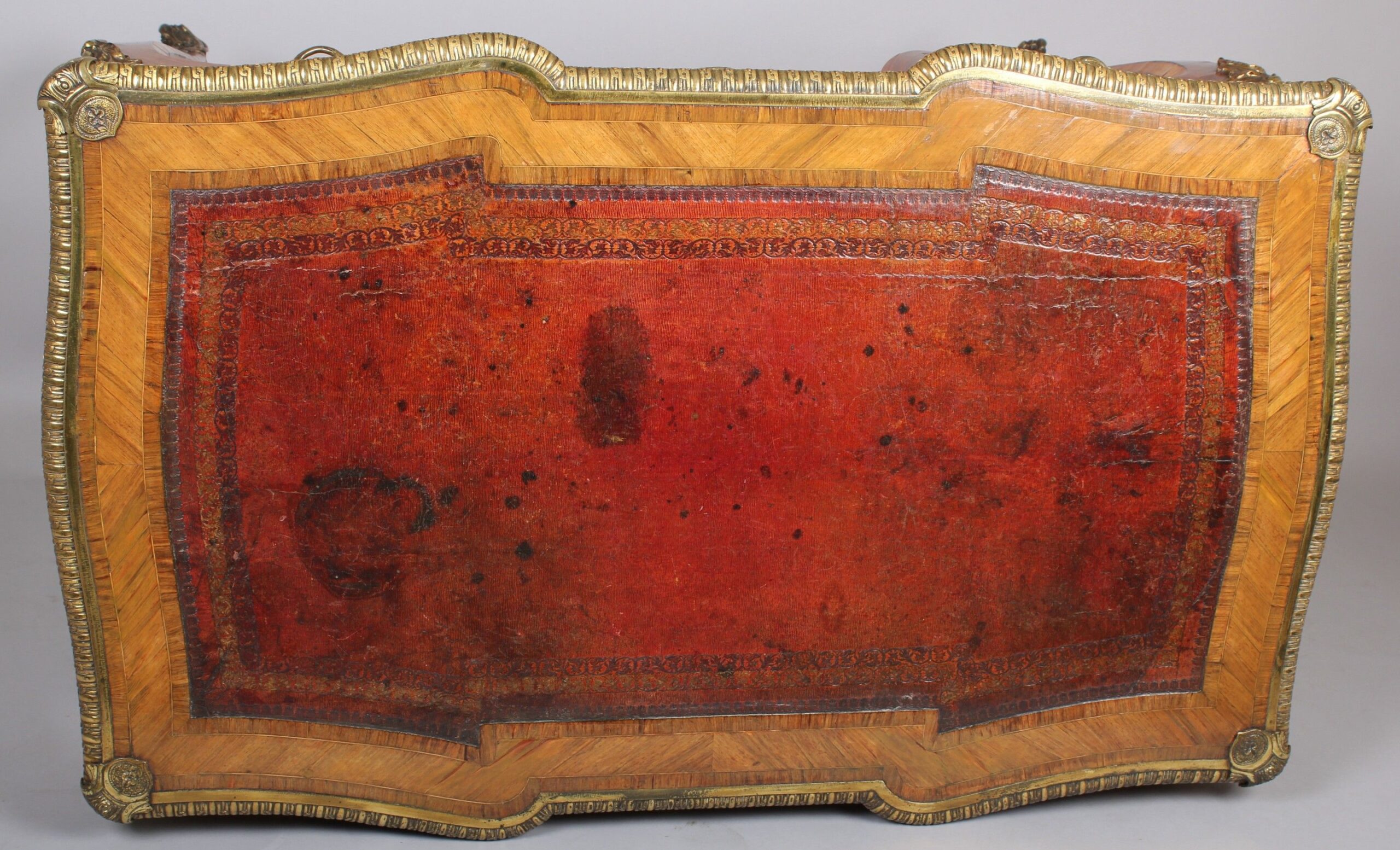 High quality nineteenth century kingwood and ormolu-mounted Louis XV style ‘Bureau Plat’
