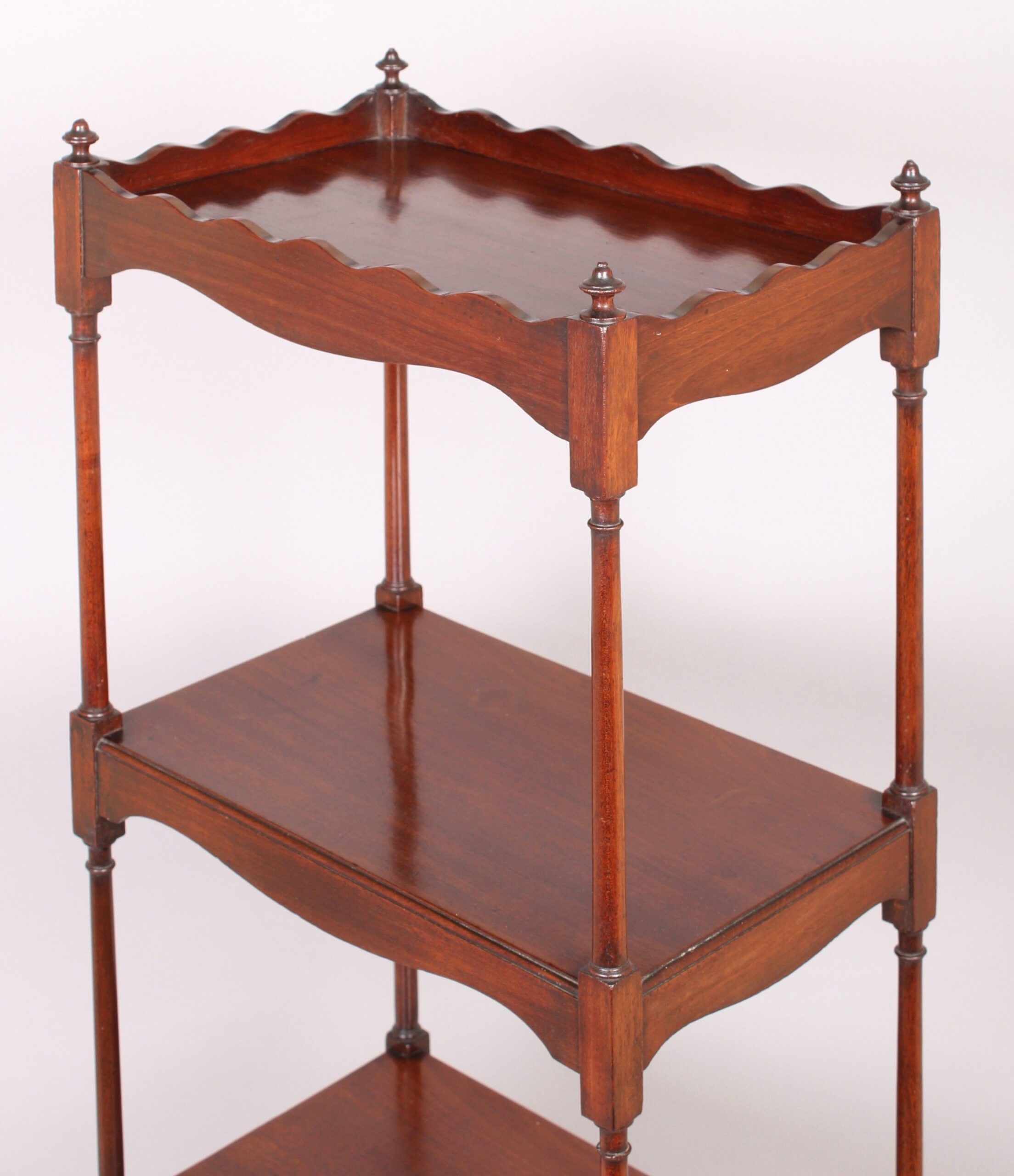 Rare George III period mahogany pyramid-form whatnot
