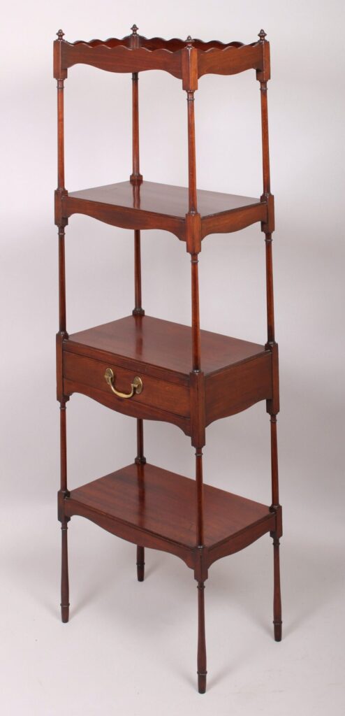 Rare George III period mahogany pyramid-form whatnot