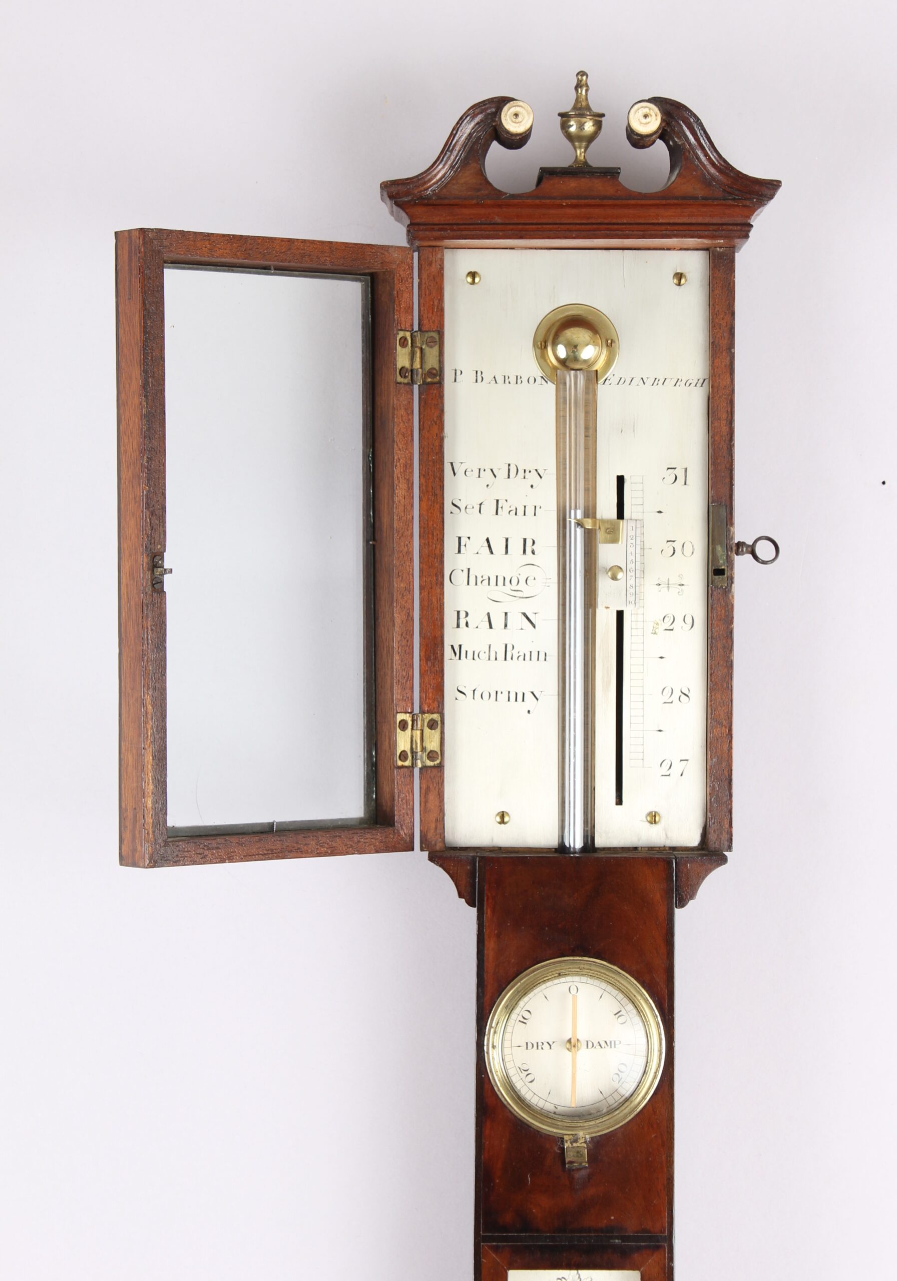 Fine mahogany stick barometer