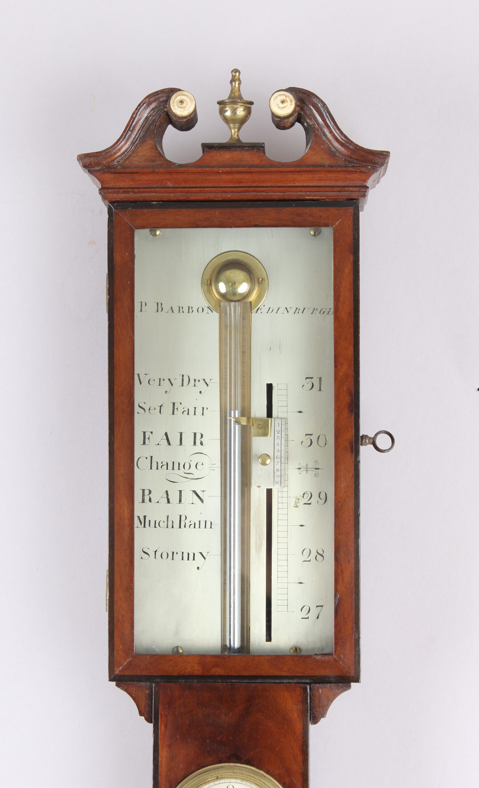 Fine mahogany stick barometer