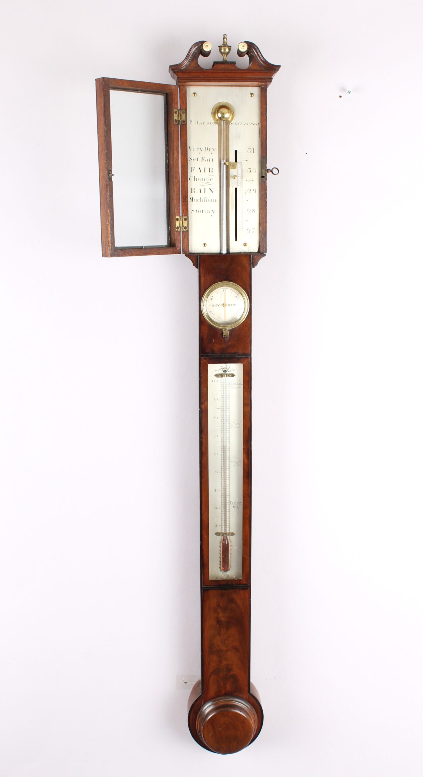 Fine mahogany stick barometer