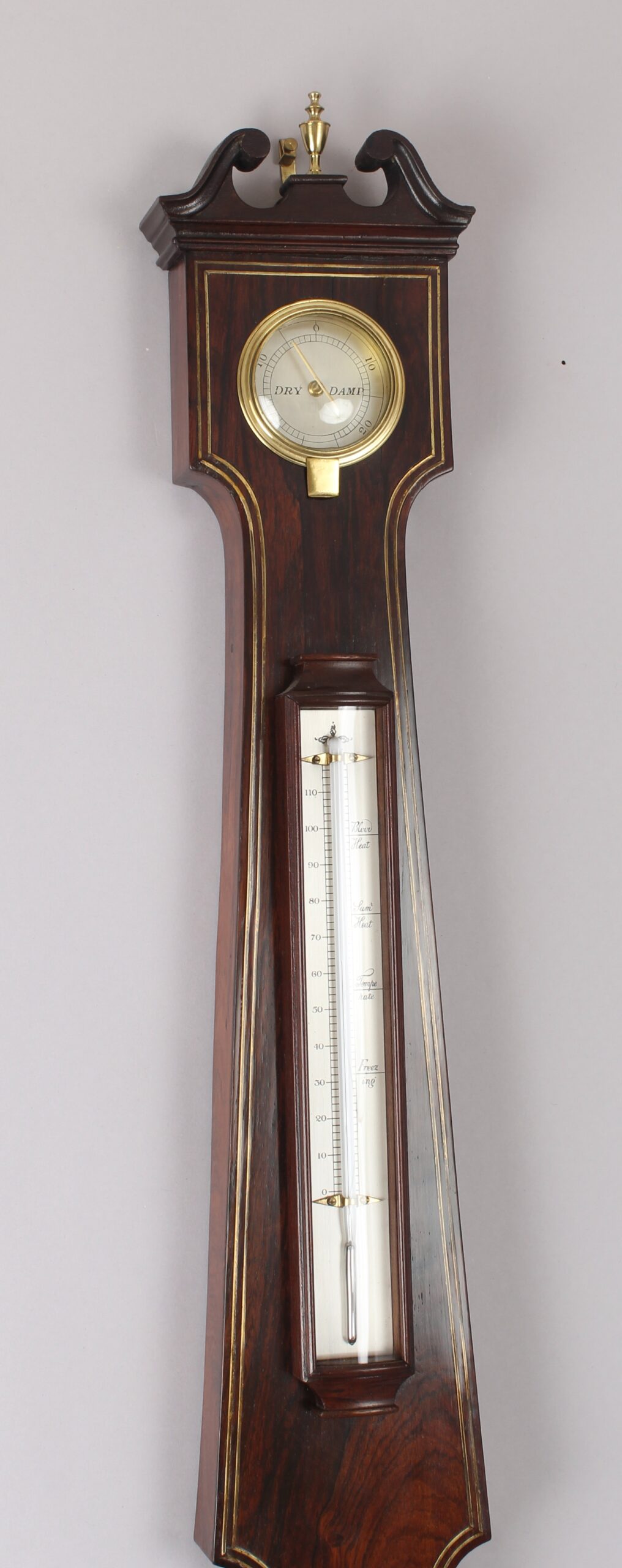 Rare early nineteenth century rosewood wheel barometer