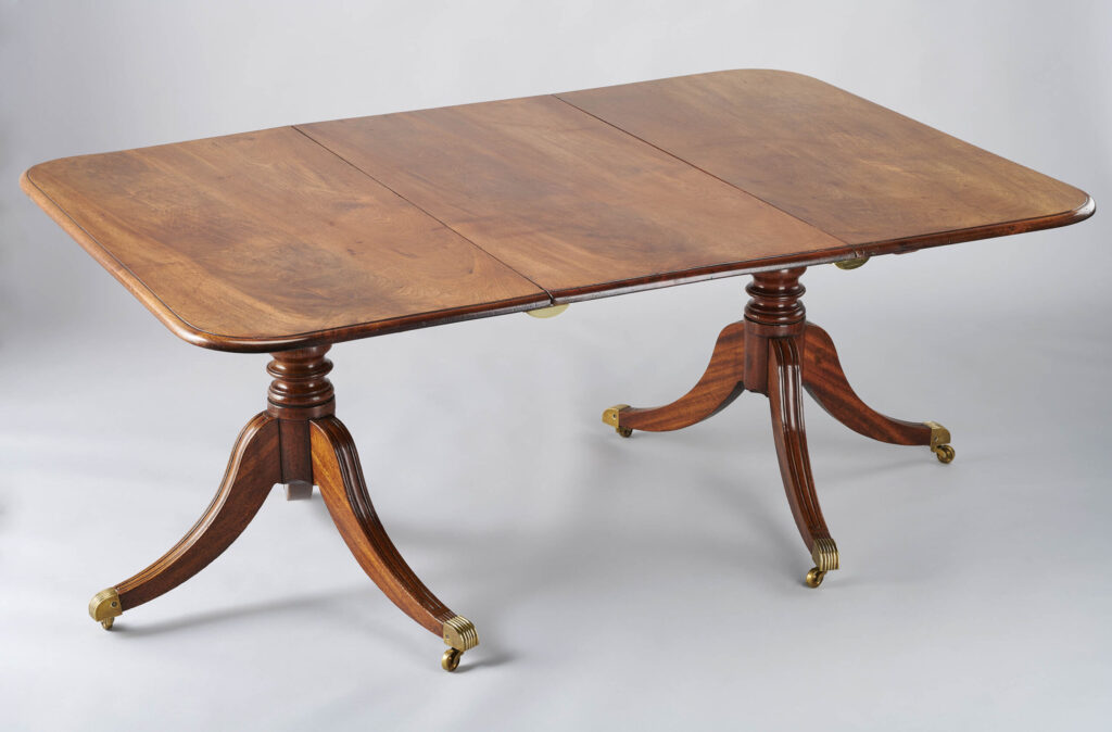 George IV period mahogany twin-pedestal dining-table