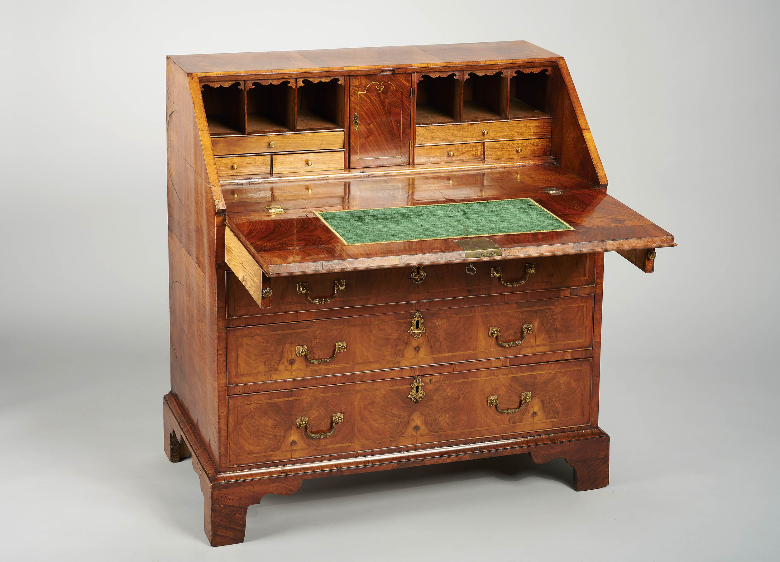 George II period walnut bureau