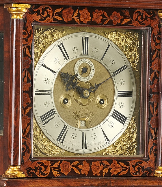 Fine William & Mary period walnut and marquetry long-case clock