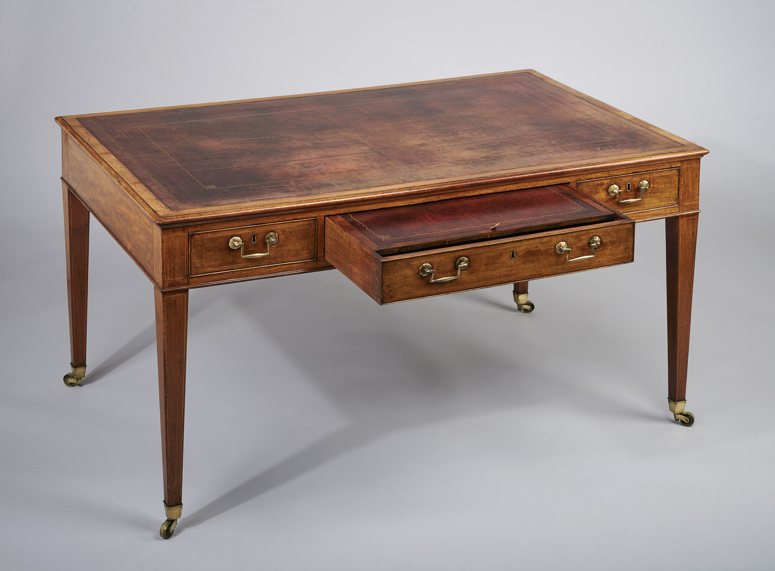George III period mahogany double-sided writing-table
