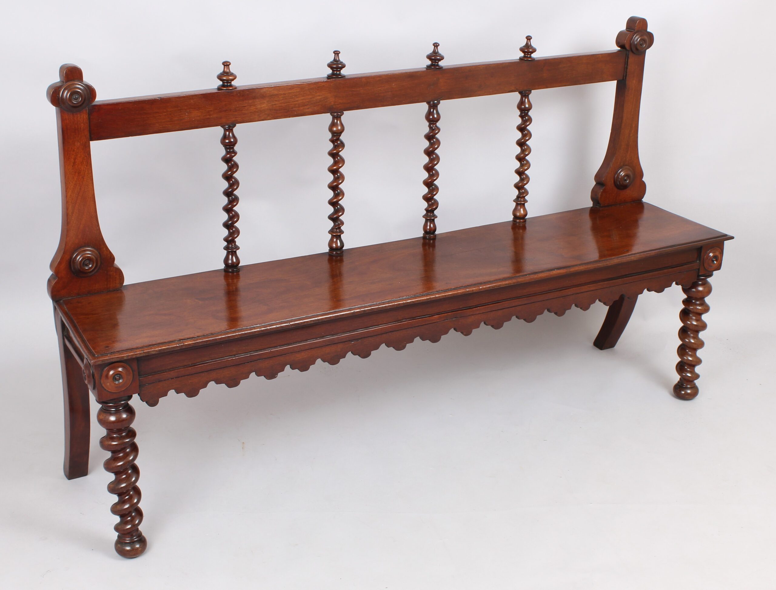 Mahogany hall bench
