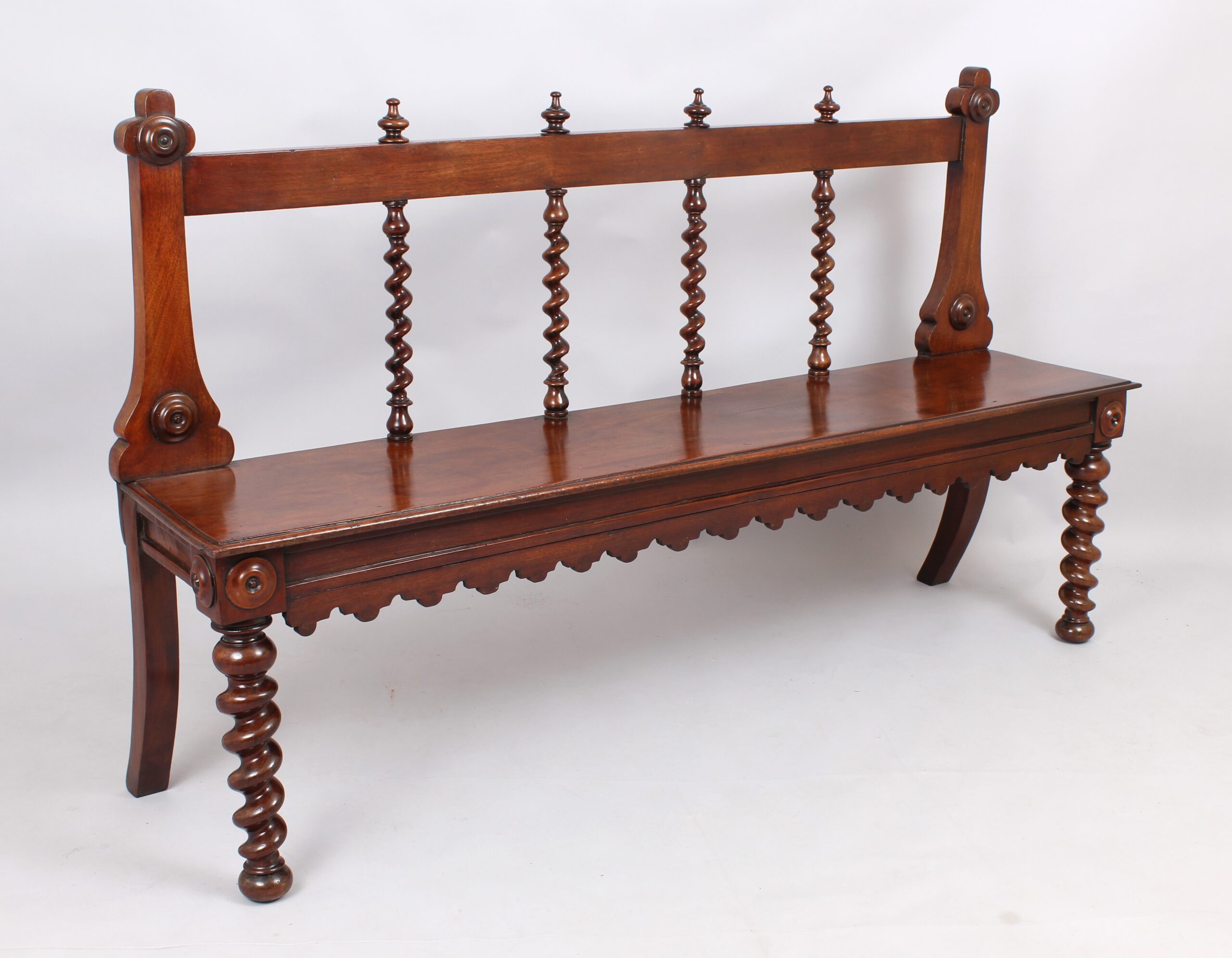 Mahogany hall bench