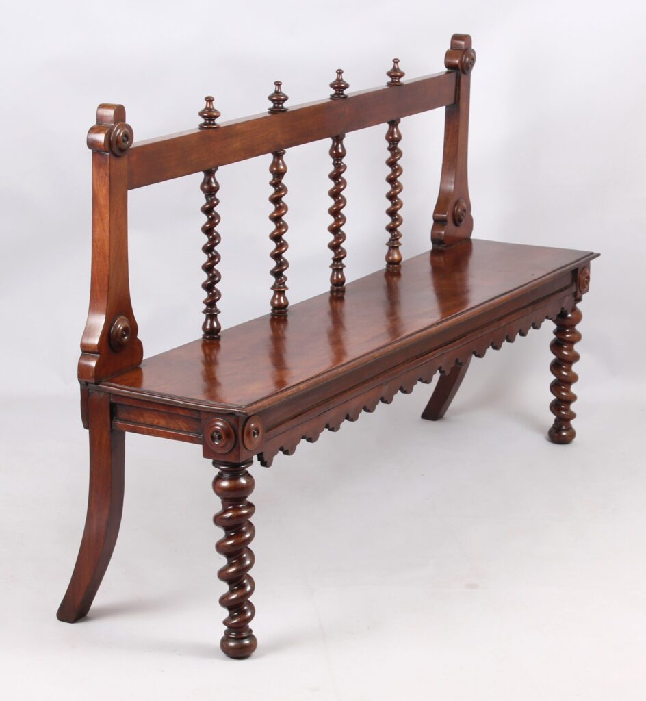 Mahogany hall bench