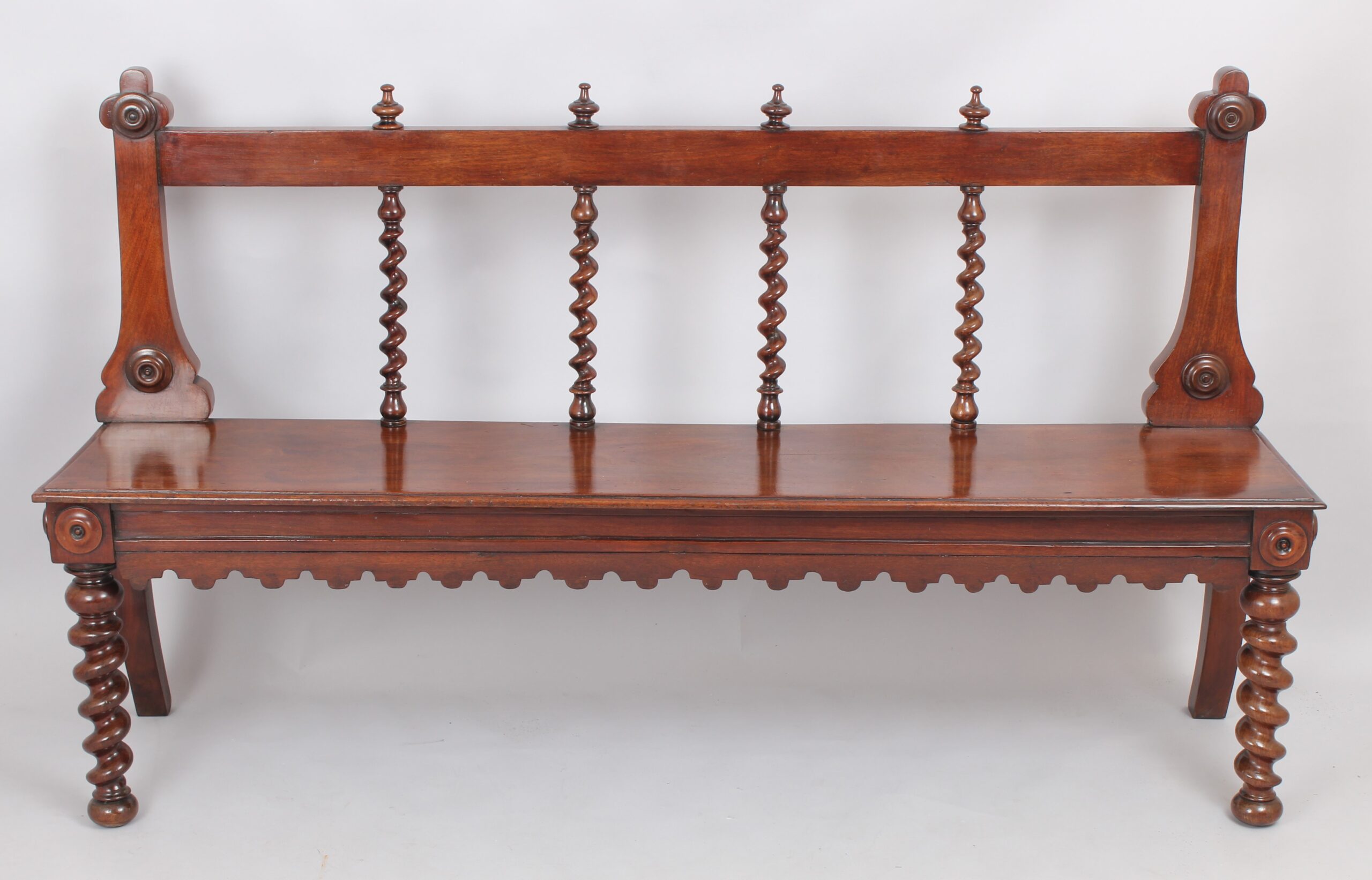 Mahogany hall bench
