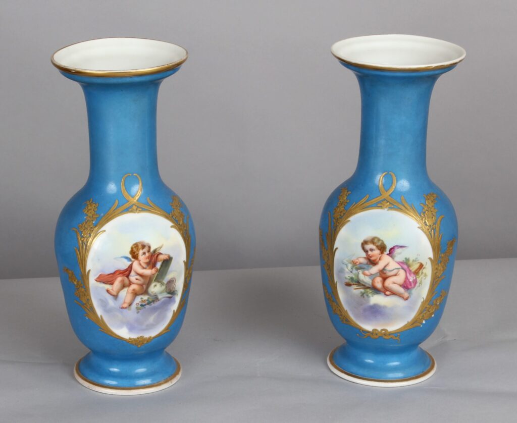 Pair of late 19th century French baluster-shaped vases