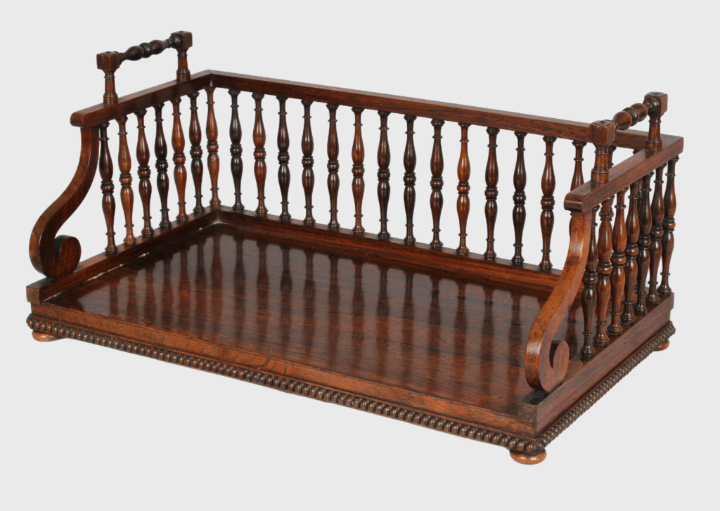 Early 19th century rosewood book-carrier
