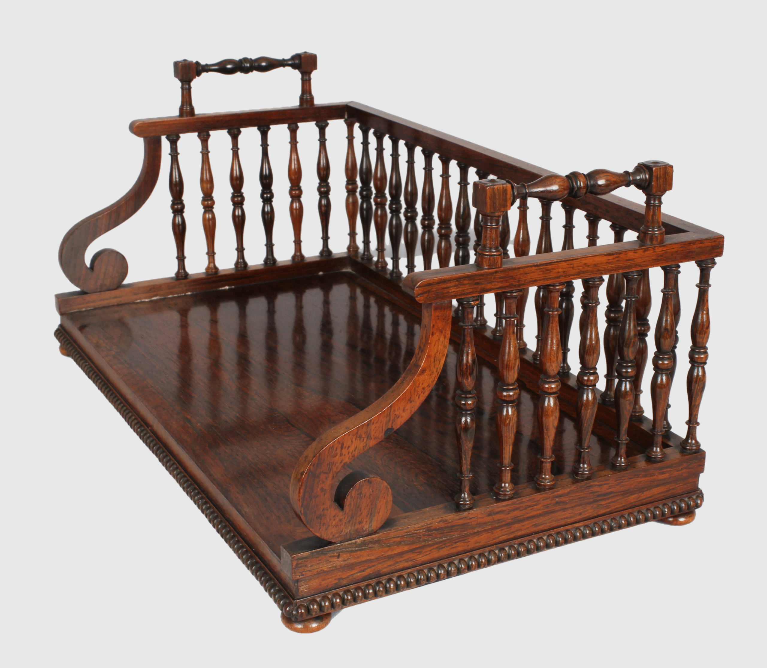 Early 19th century rosewood book-carrier