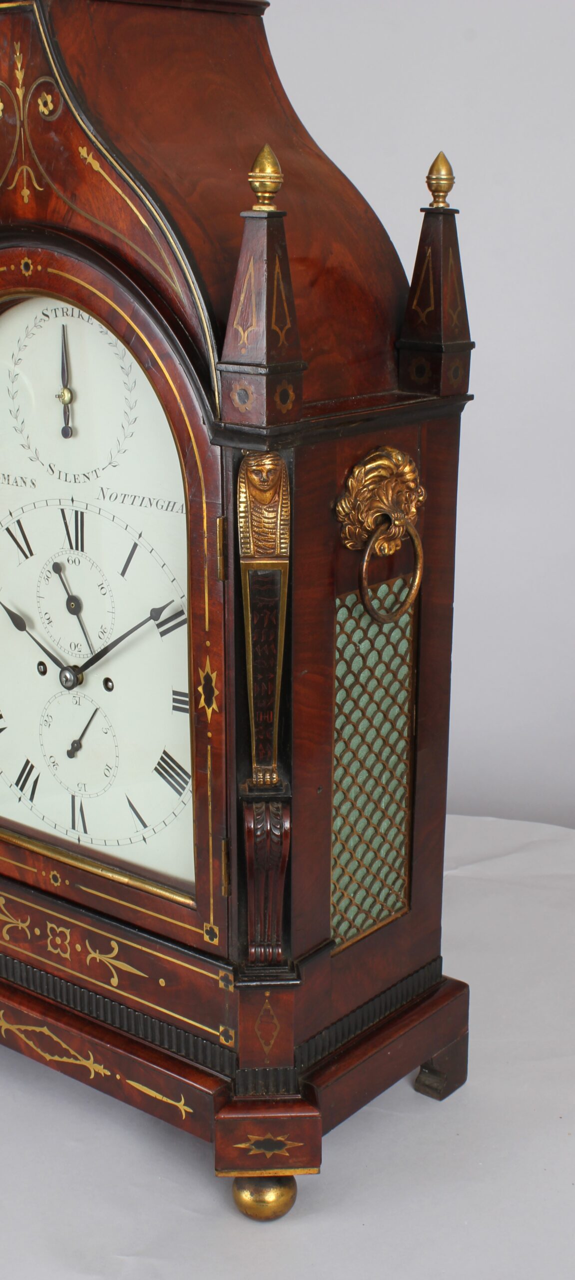 William IV mahogany Gothic-topped bracket clock by H Yeomans, Nottingham