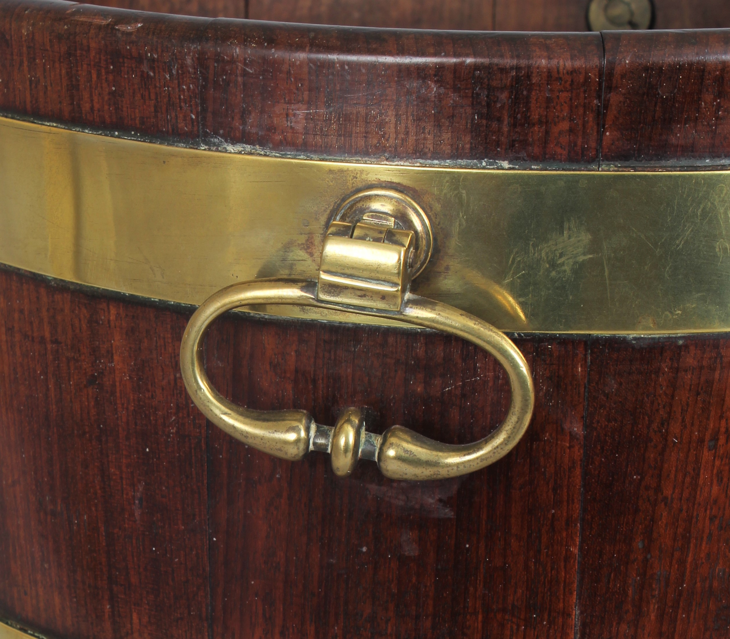 George III period mahogany and brass bound bucket