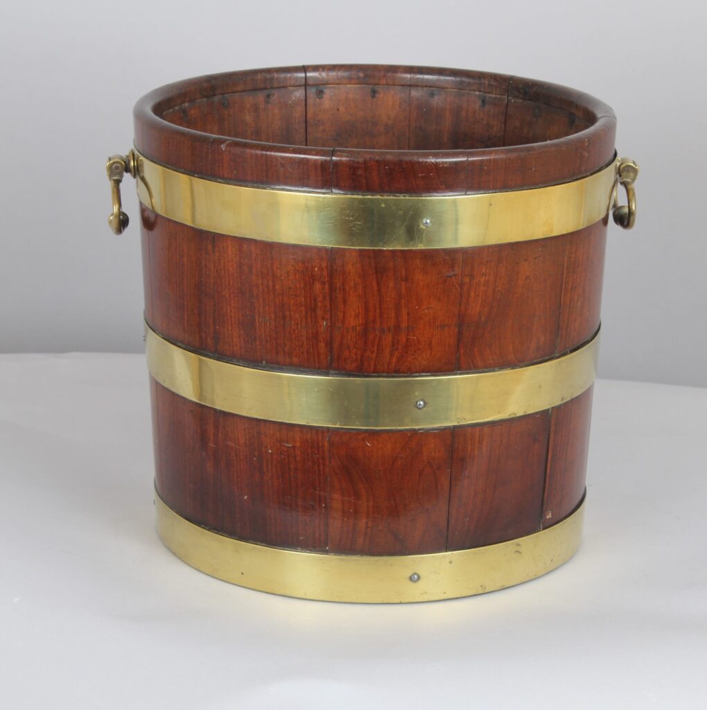 George III period mahogany and brass bound bucket