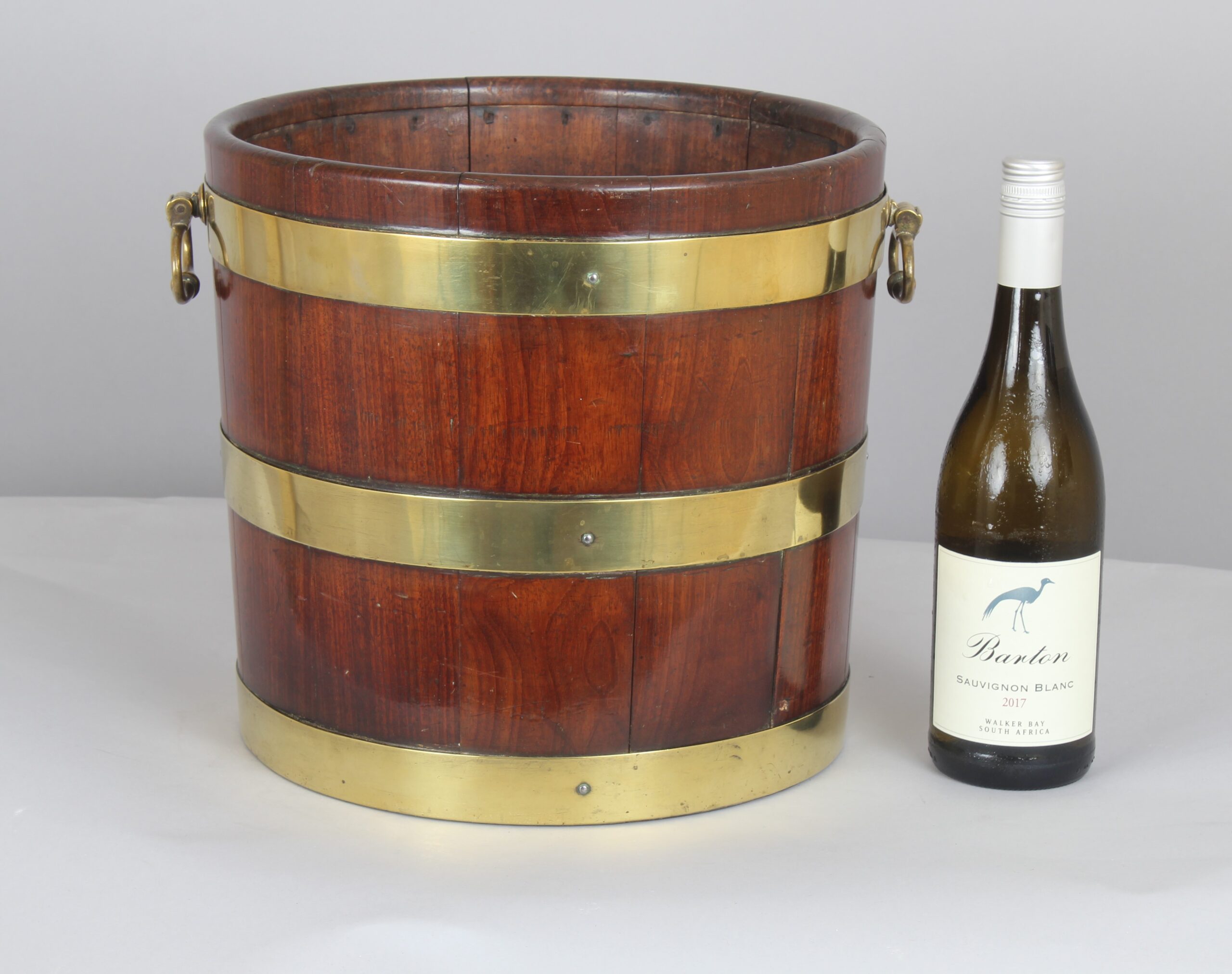 George III period mahogany and brass bound bucket