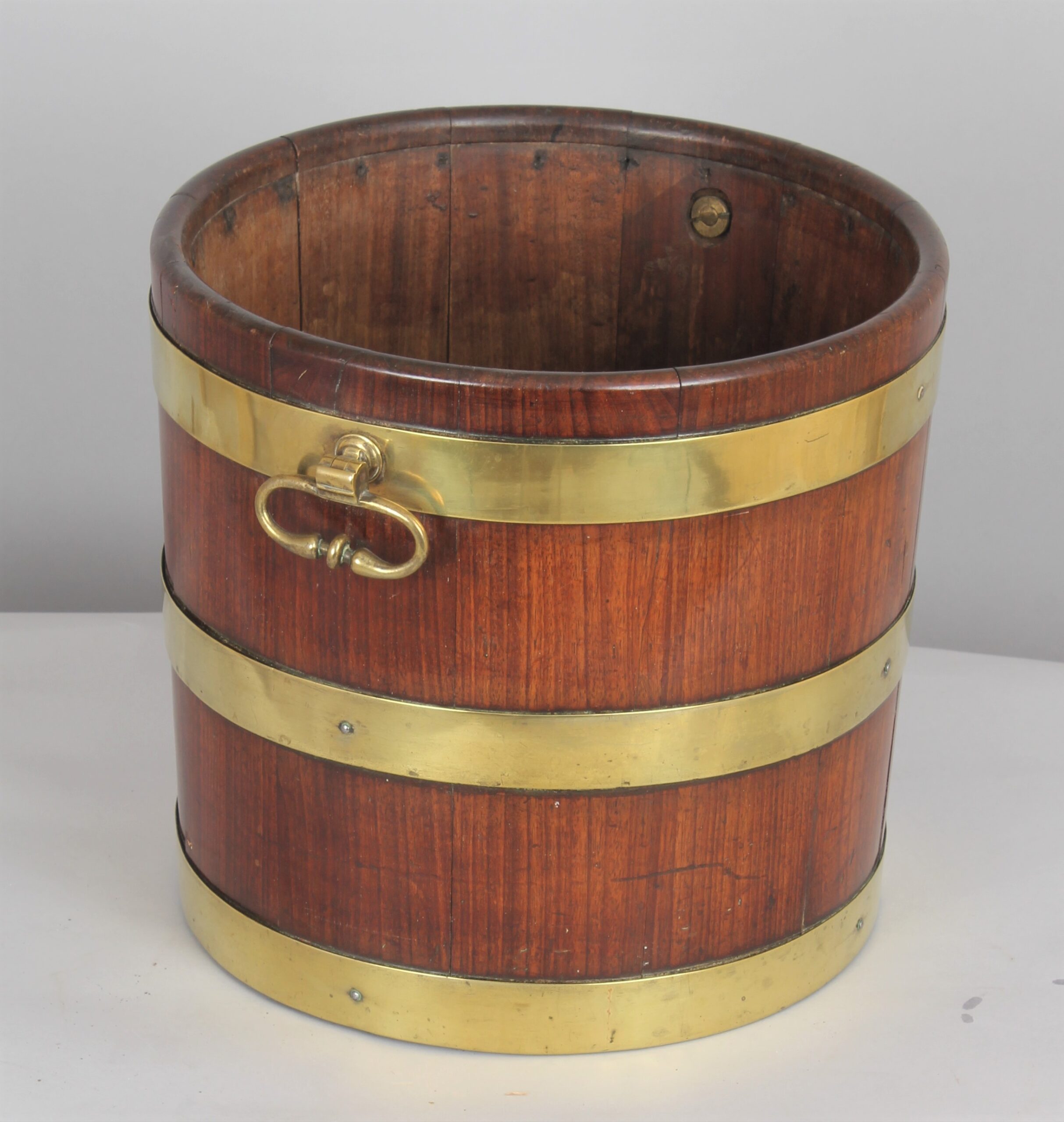 George III period mahogany and brass bound bucket