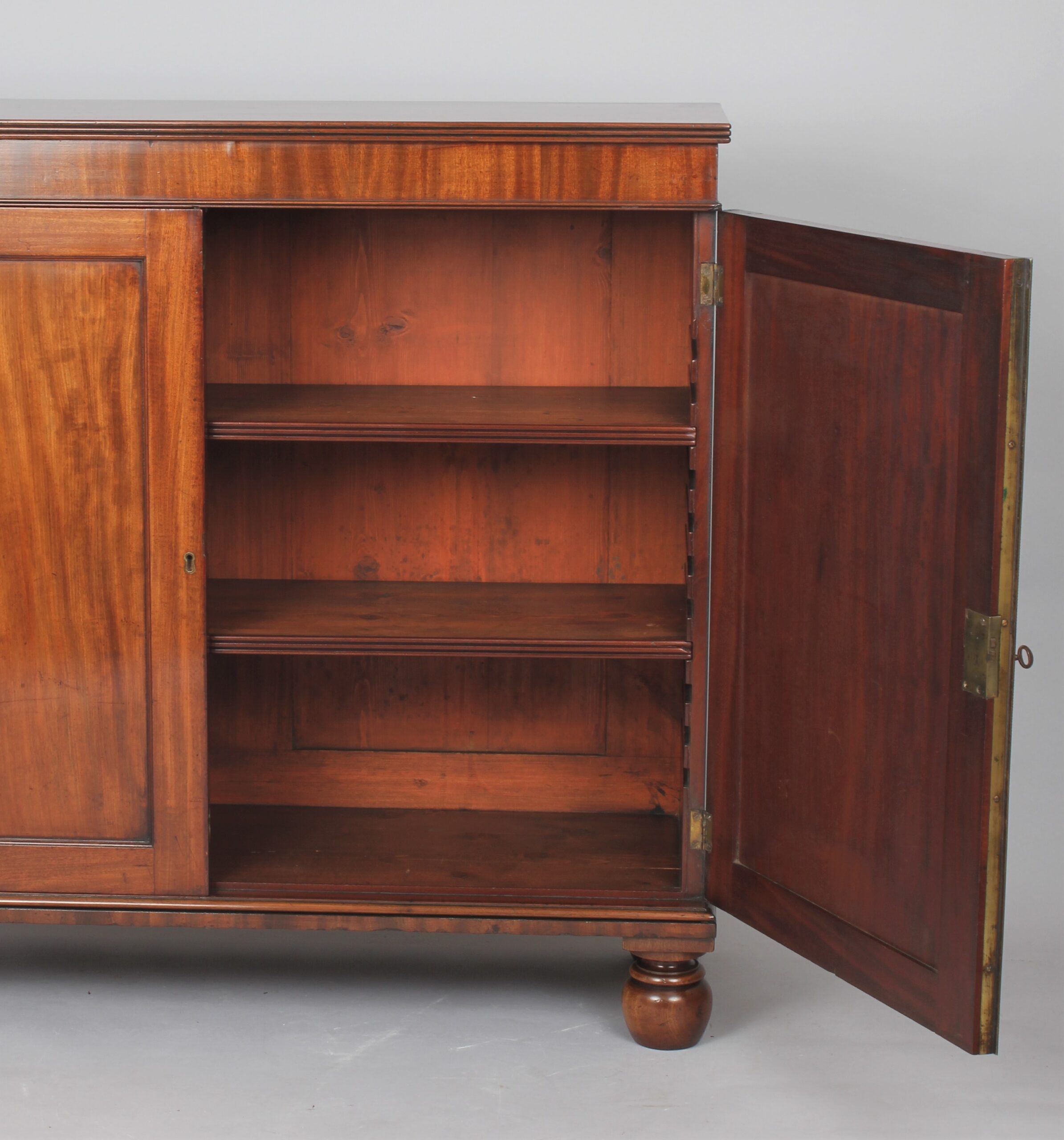 George III period mahogany dwarf side cabinet