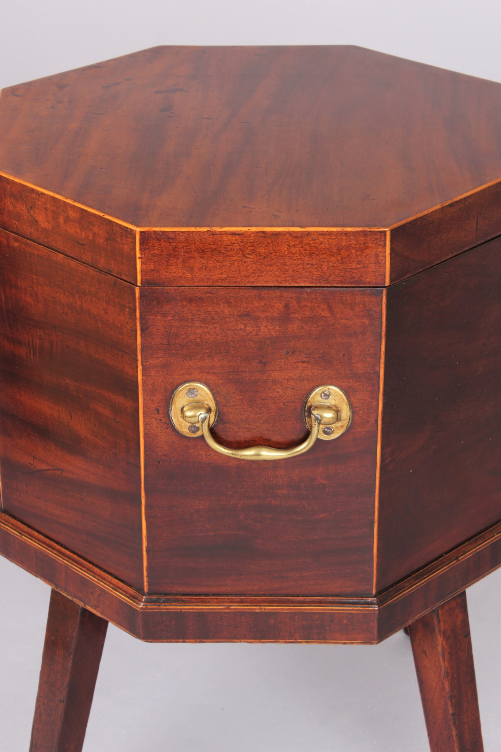 George III period octagonal mahogany cellarette