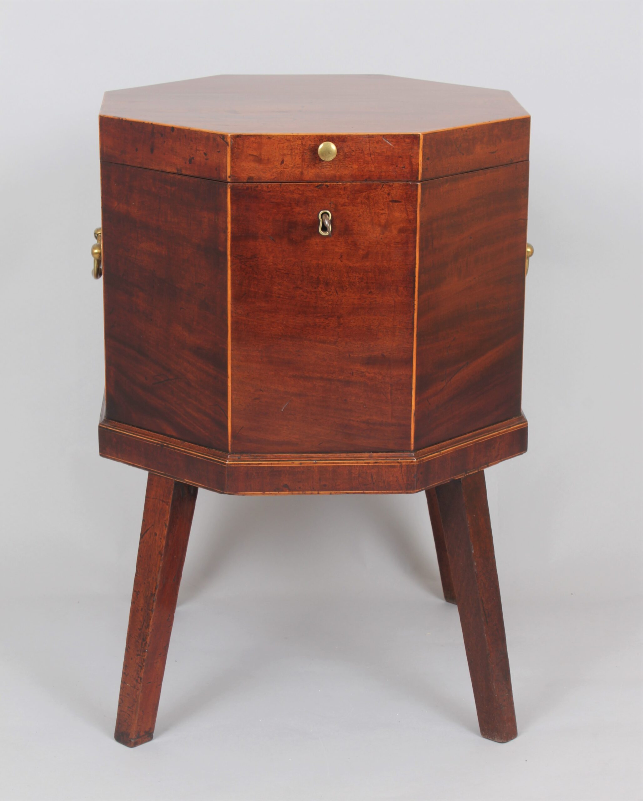 George III period octagonal mahogany cellarette