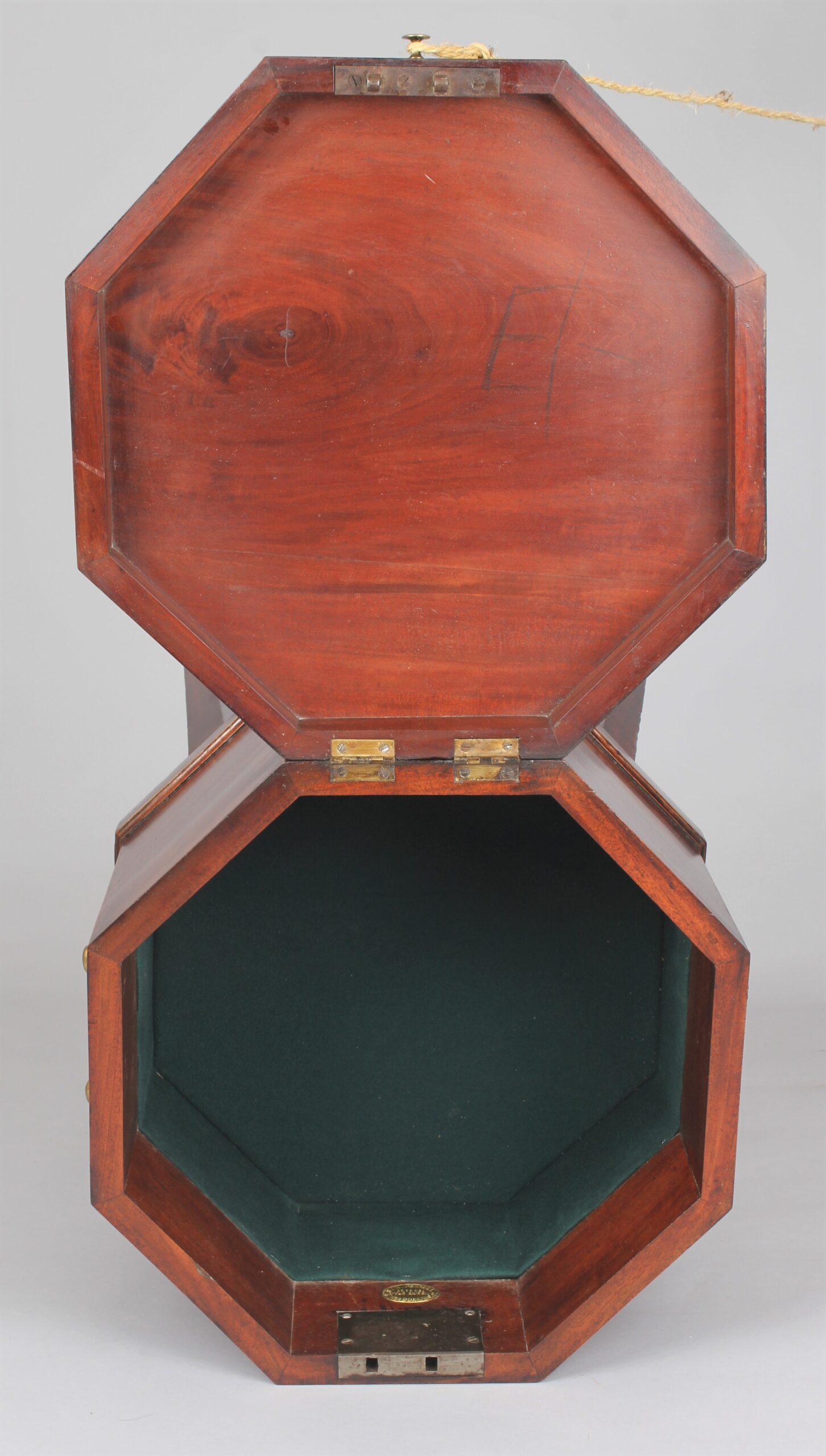George III period octagonal mahogany cellarette