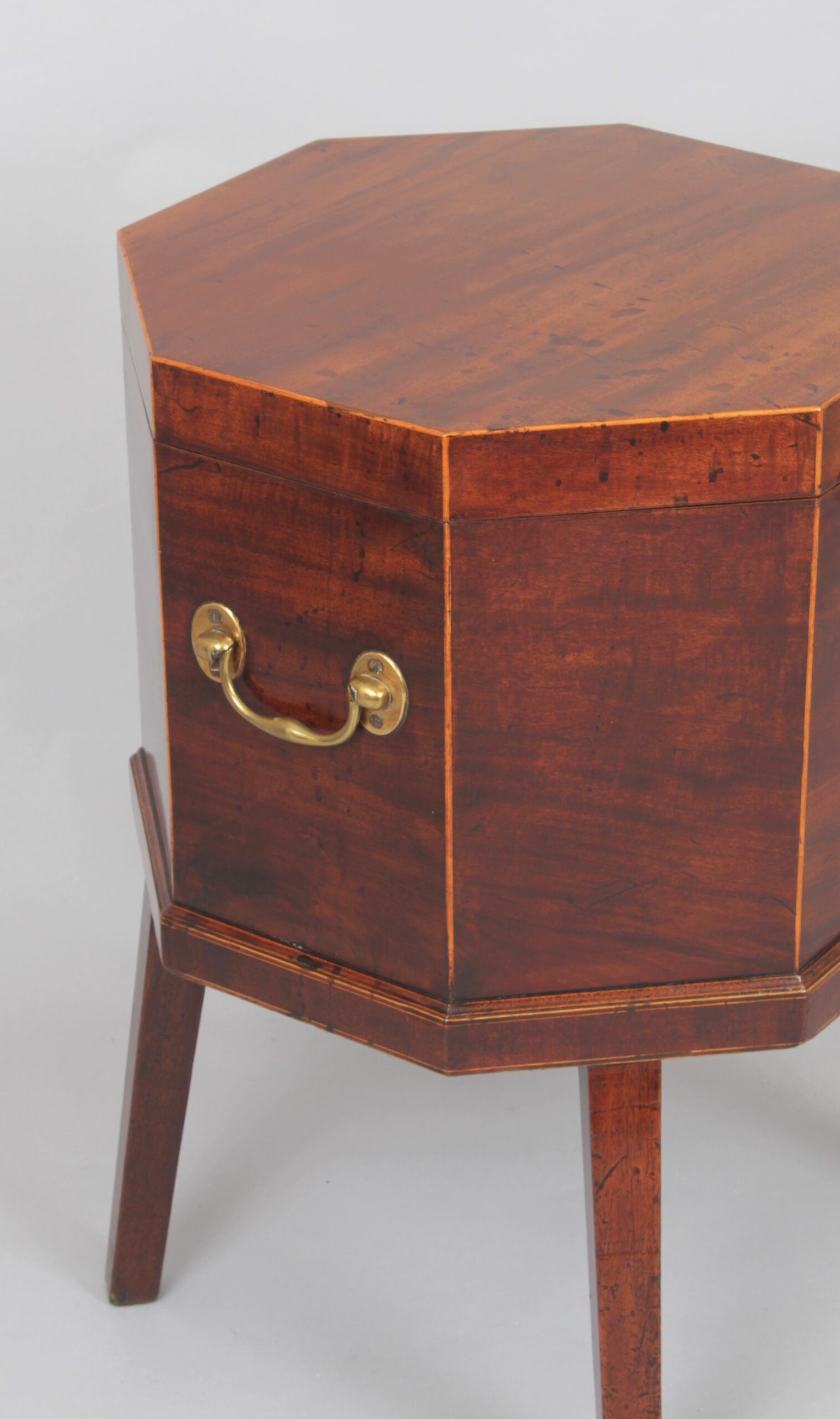 George III period octagonal mahogany cellarette