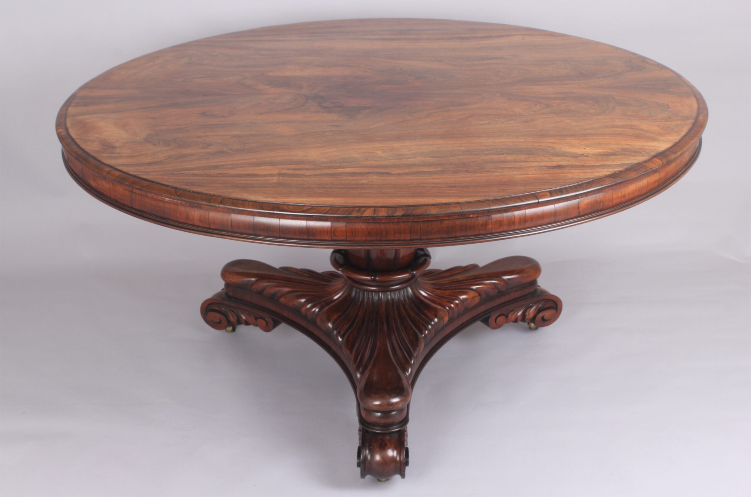 A fine William IV period rosewood pedestal table