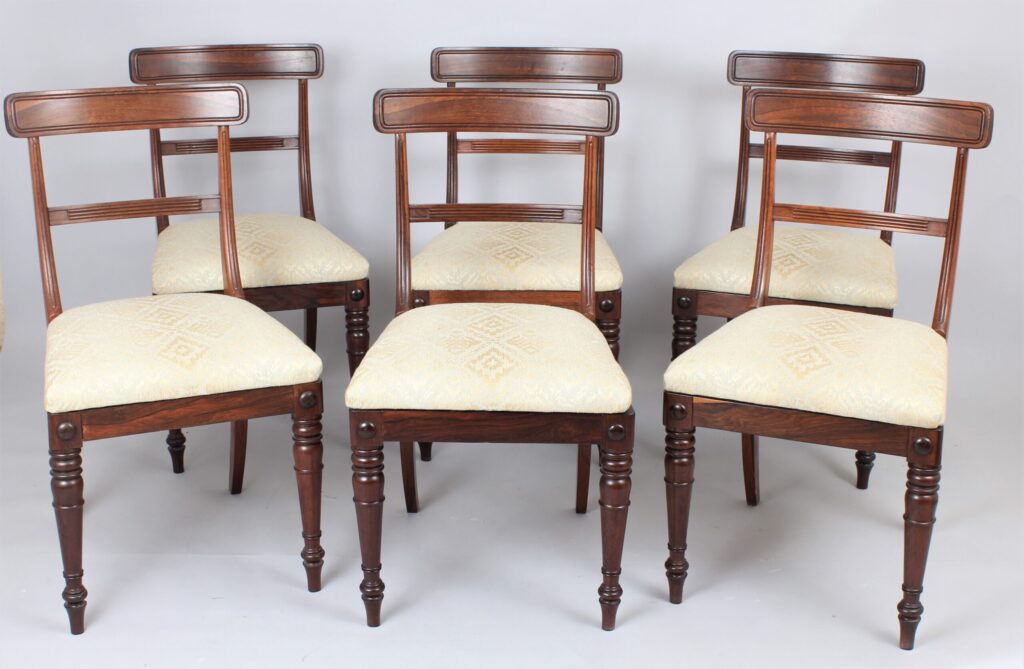 Set of Regency rosewood dining chairs
