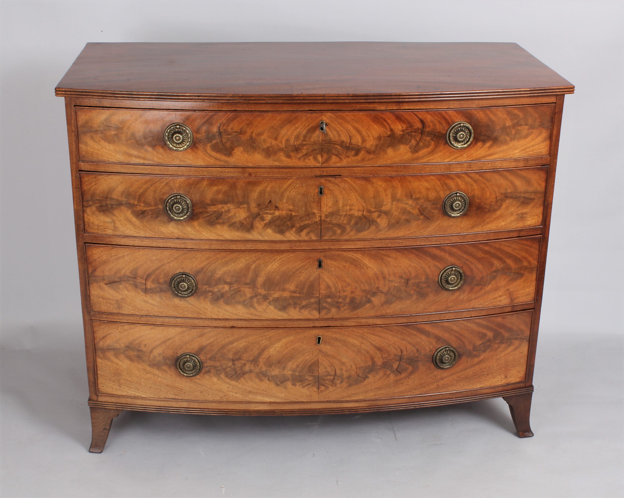 Fine late George lll period mahogany Gillows bow-fronted chest-of-drawers