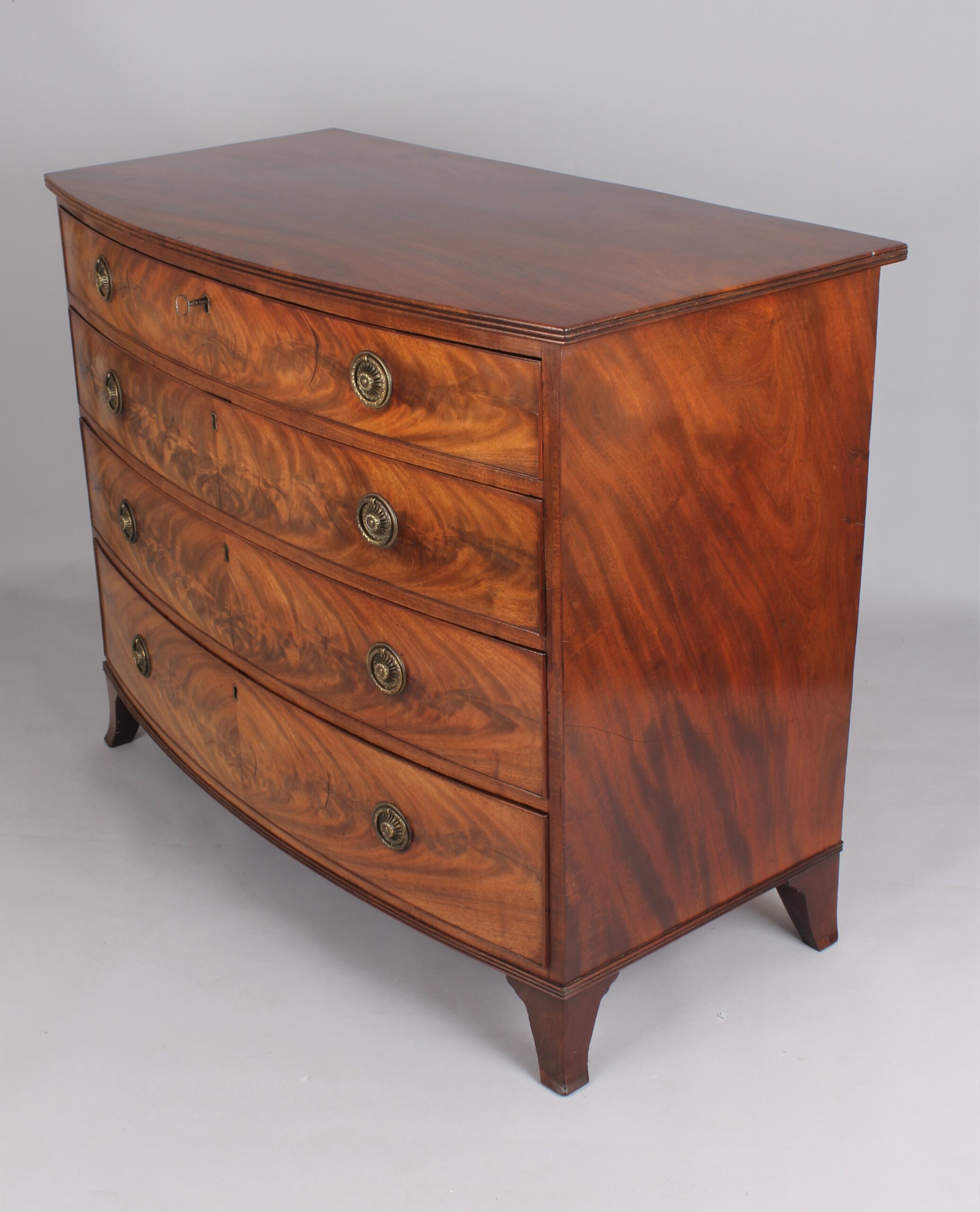 Fine late George lll period mahogany Gillows bow-fronted chest-of-drawers