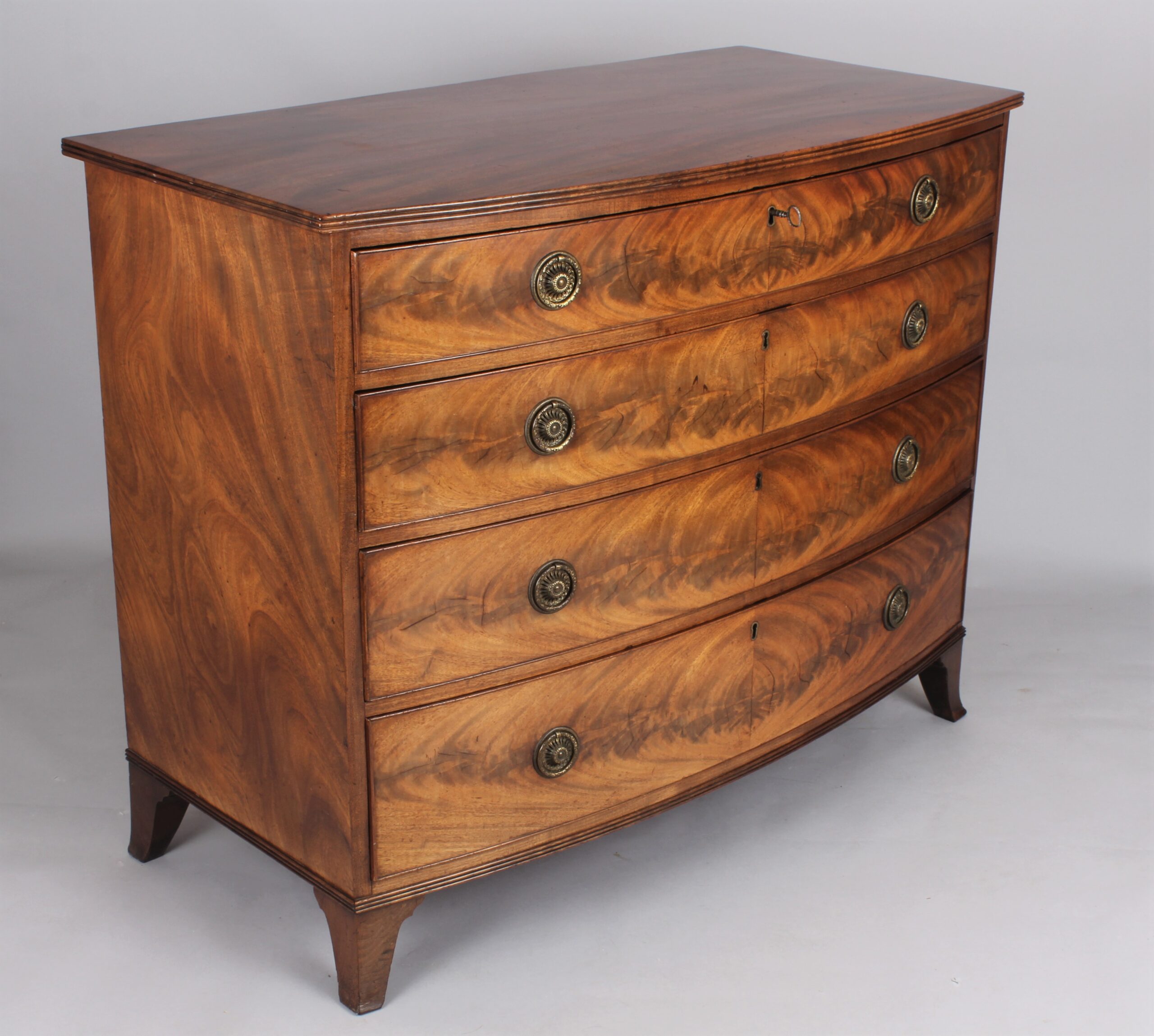 Fine late George lll period mahogany Gillows bow-fronted chest-of-drawers