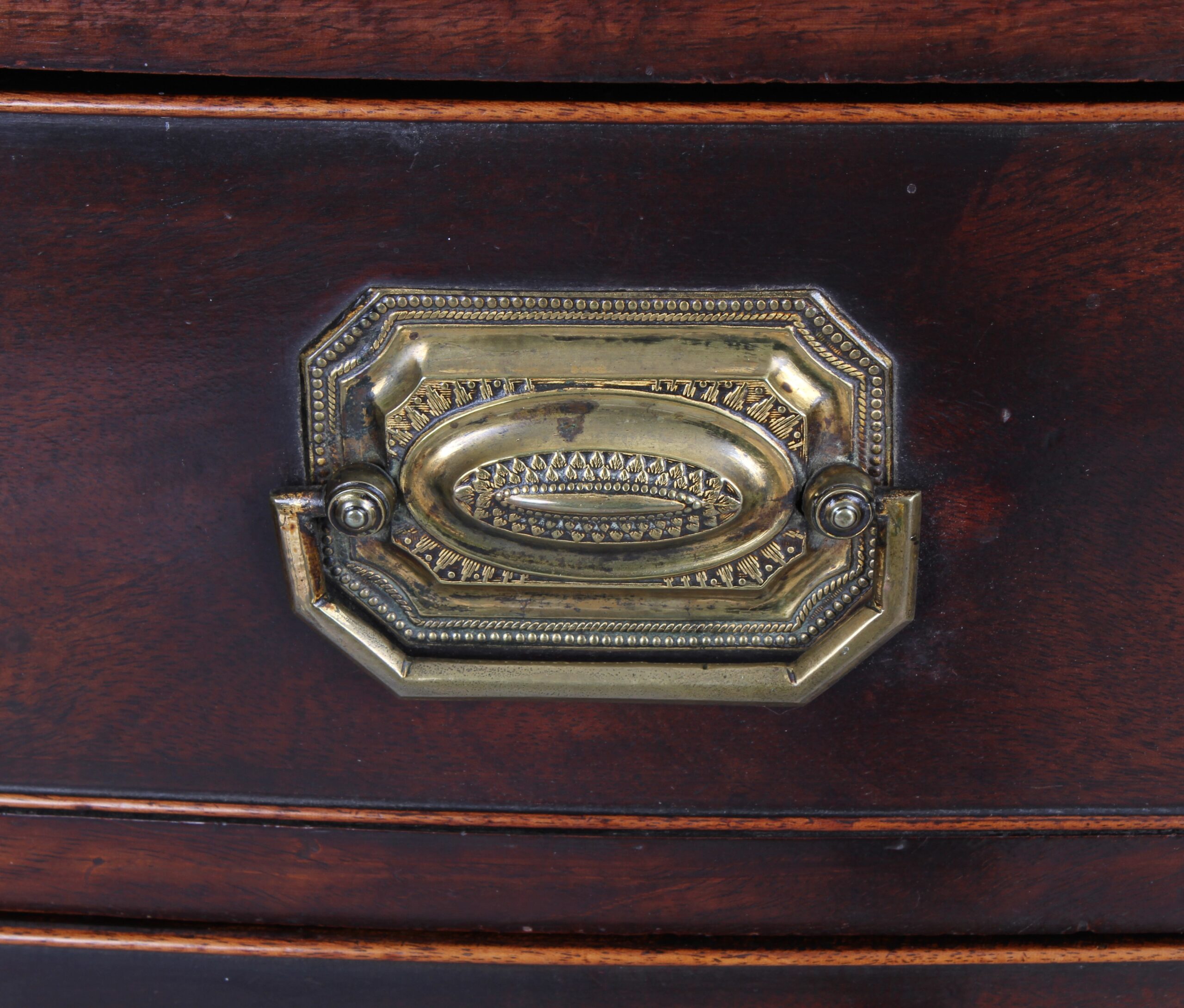 George III mahogany bow-fronted chest of four graduated drawers