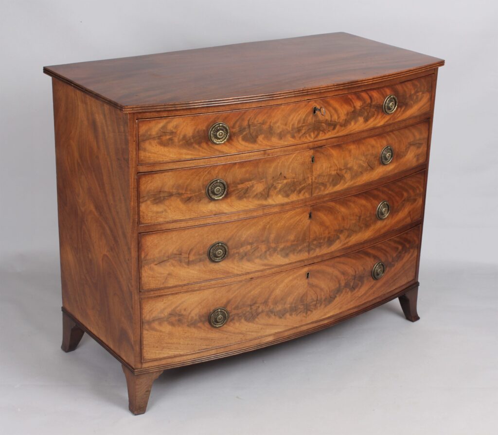 Fine late George lll period mahogany Gillows bow-fronted chest-of-drawers