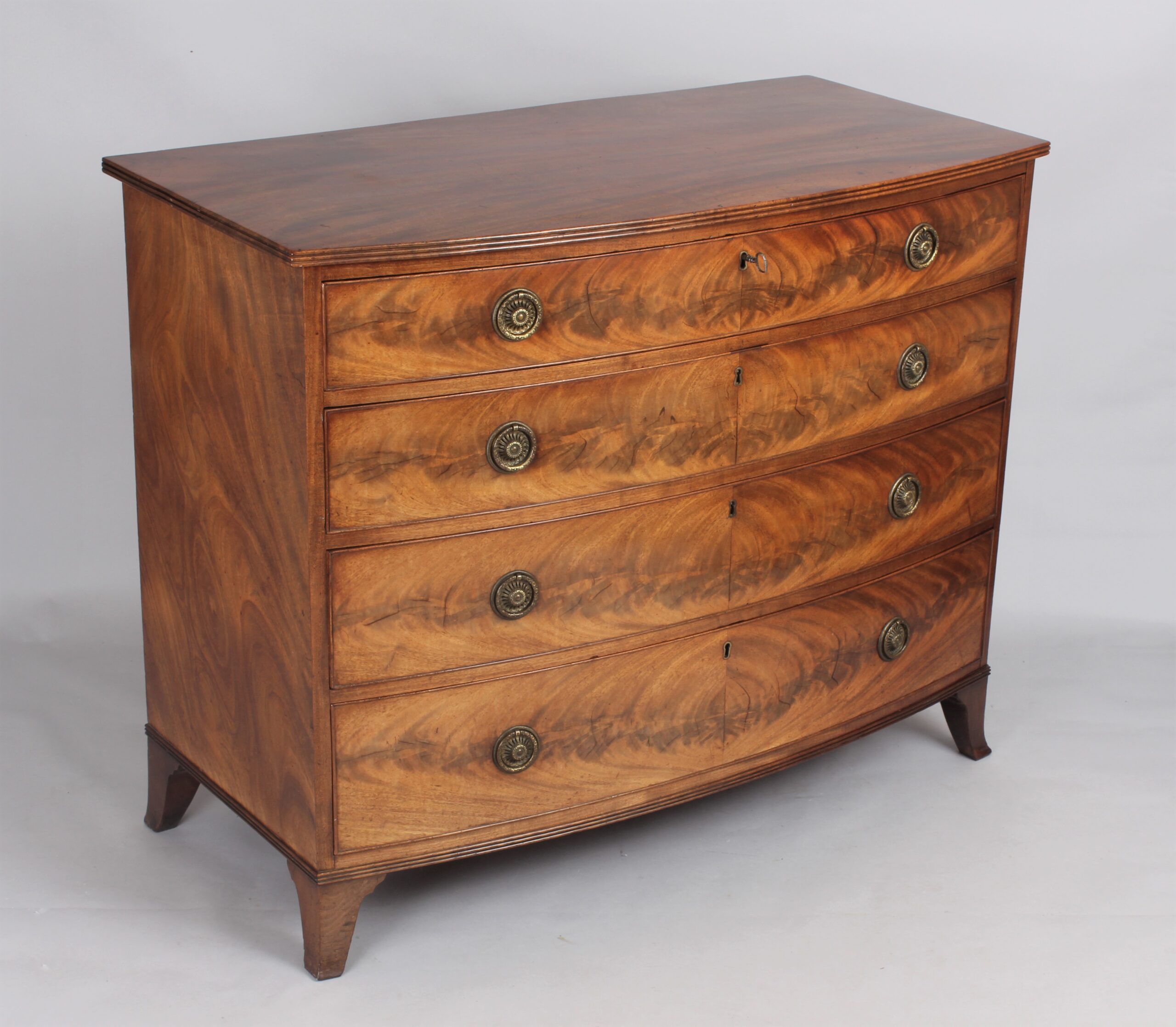 Fine late George lll period mahogany Gillows bow-fronted chest-of-drawers