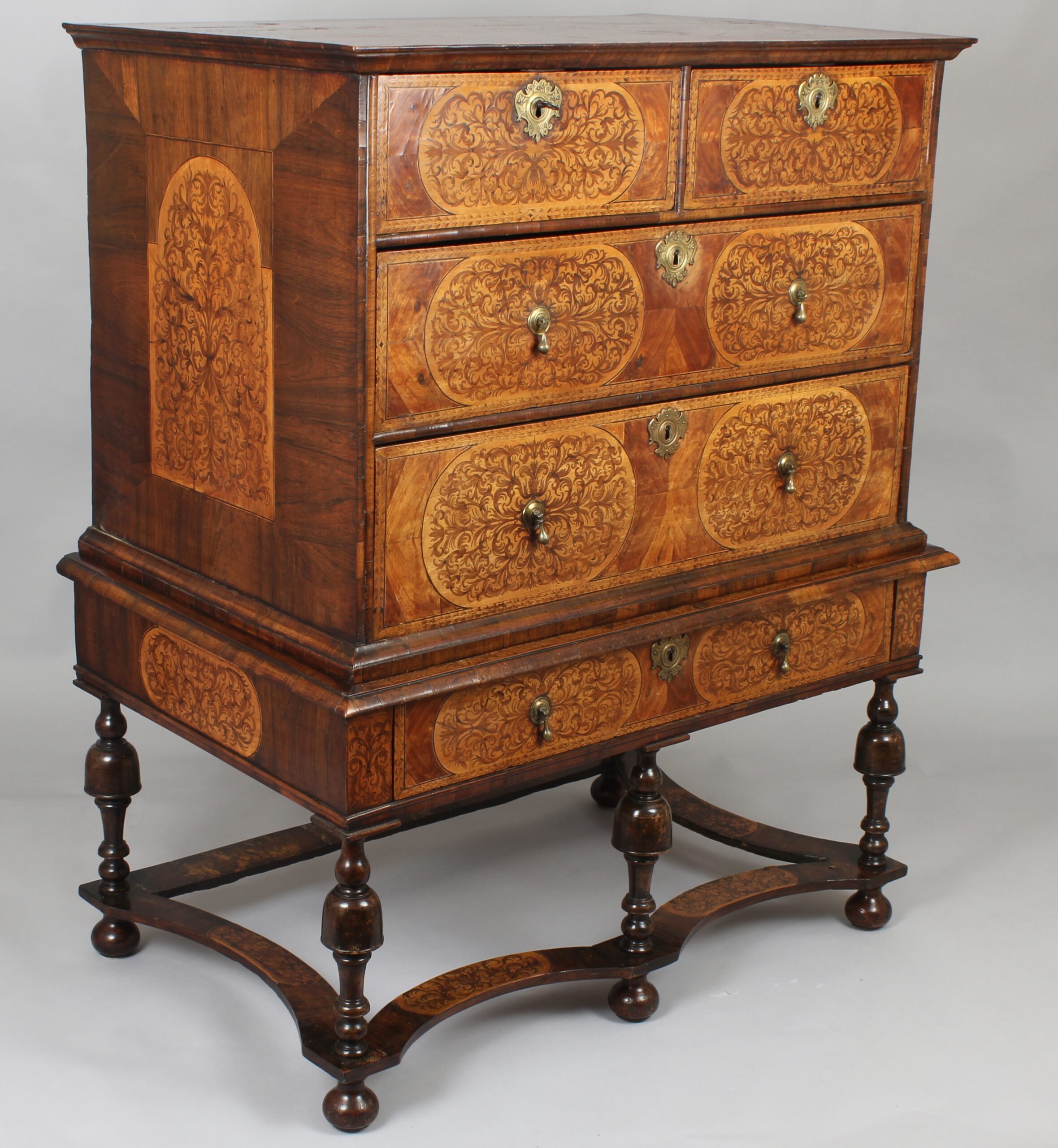 An exceptionally fine William & Mary period Chest-on-Stand