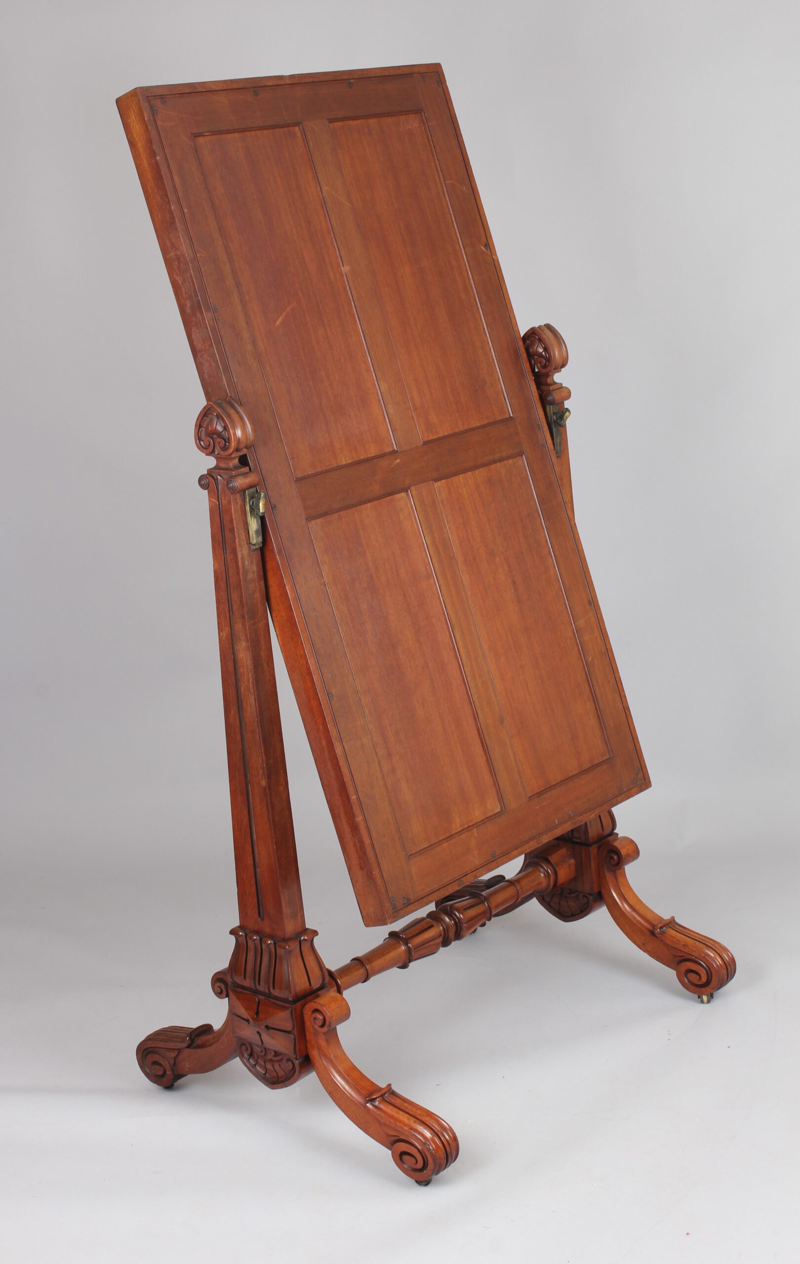 A fine quality William IV mahogany cheval mirror
