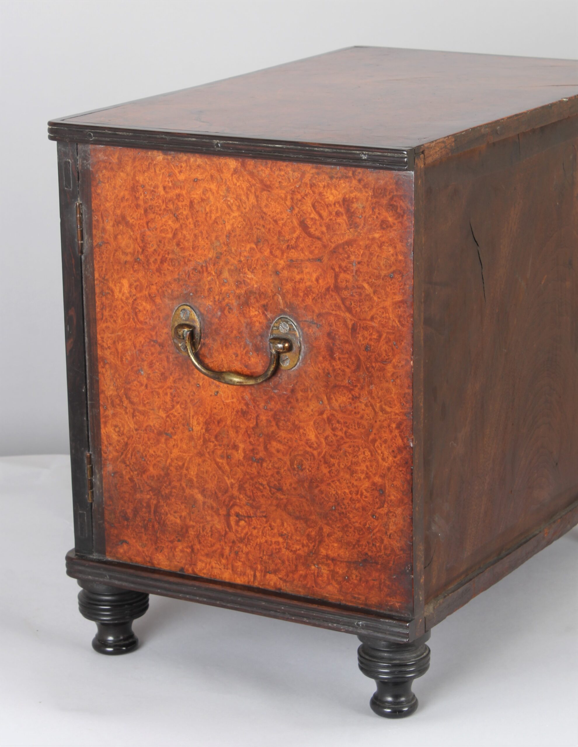 Rare early 19th century Chinese Export amboyna and ebony table cabinet