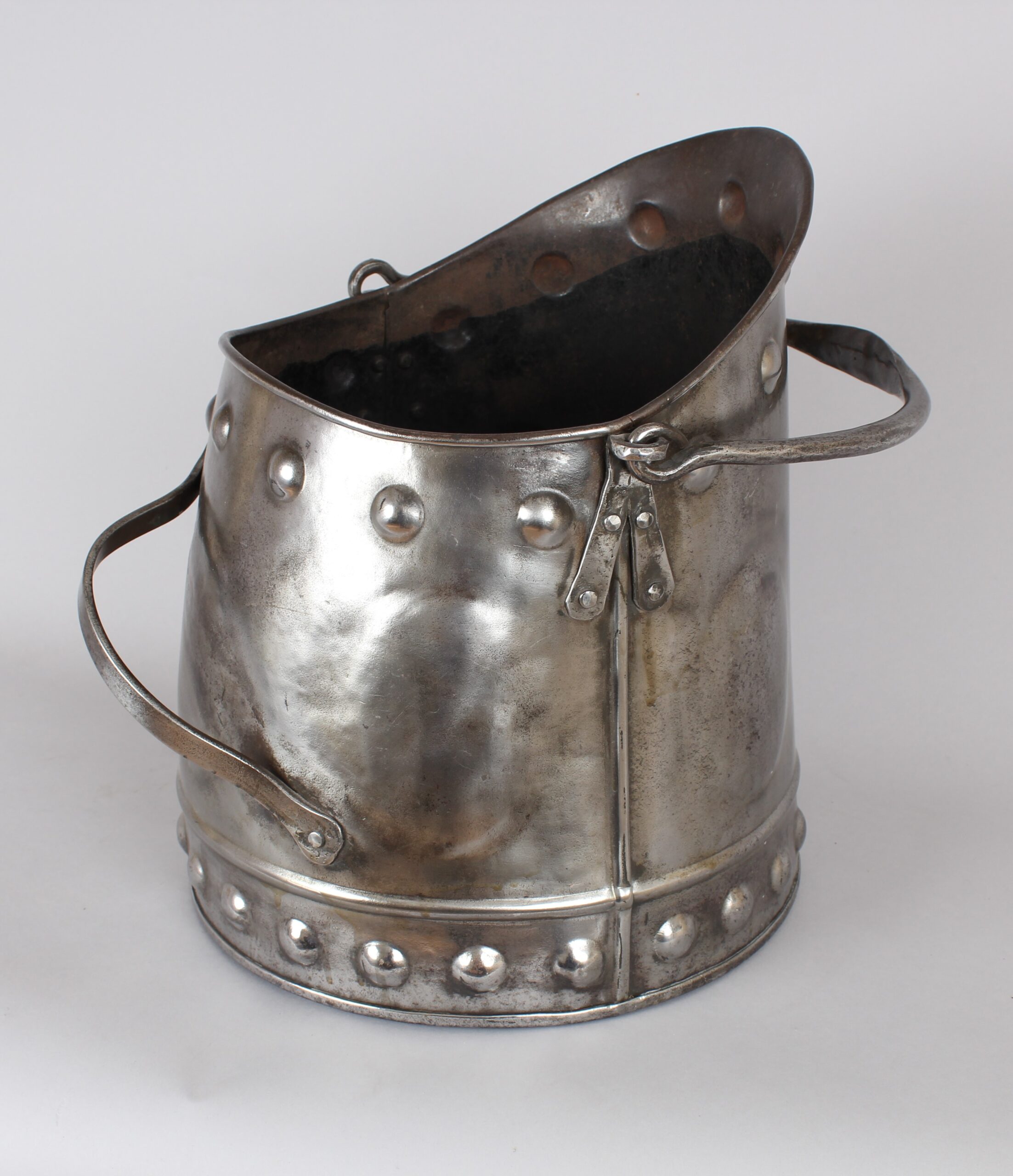 Late 19th century steel coal-scuttle