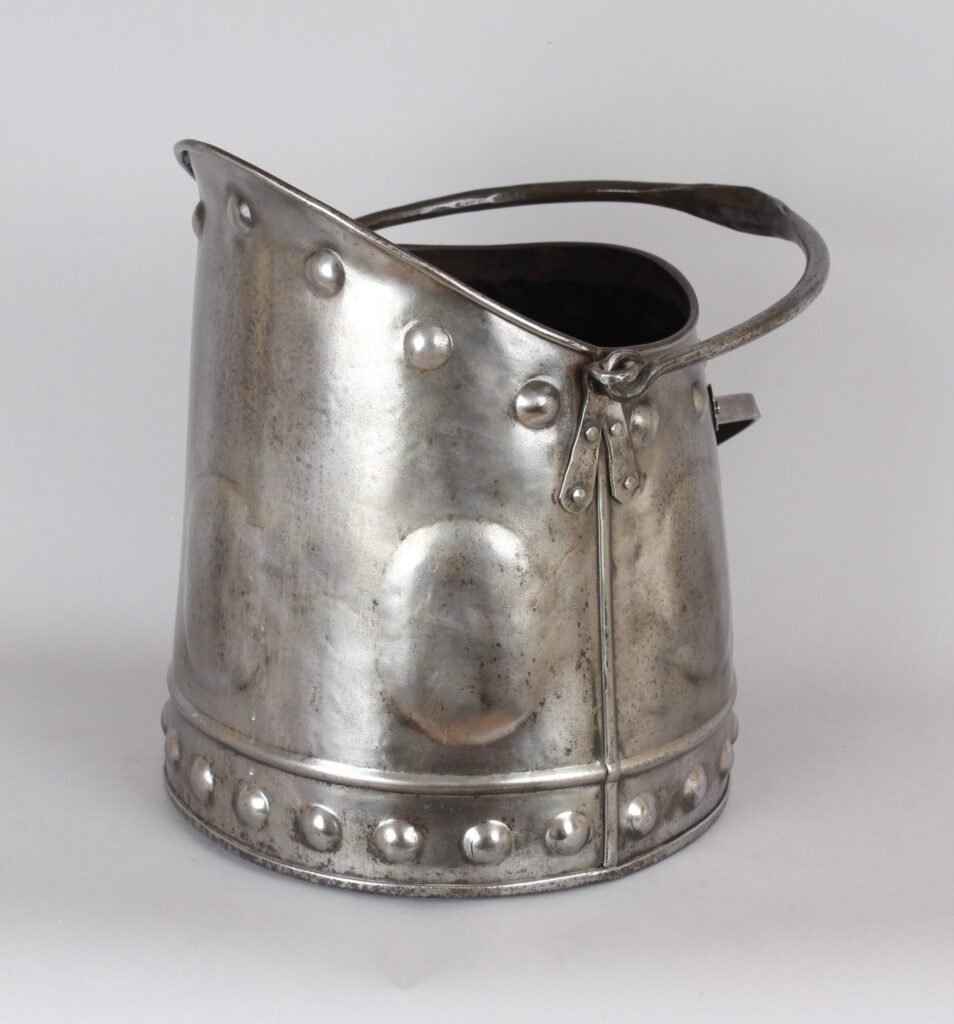 Late 19th century steel coal-scuttle