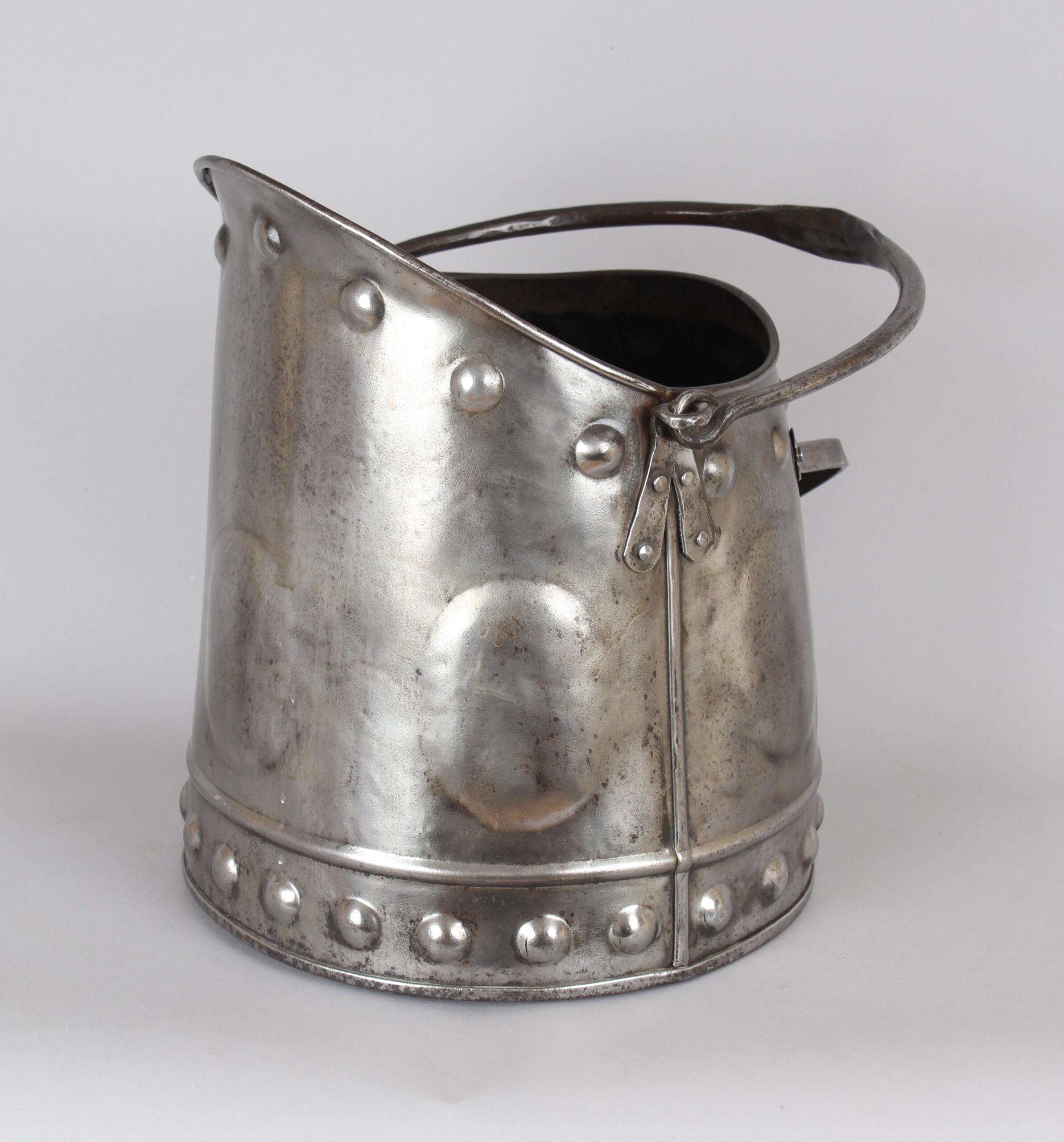 Late 19th century steel coal-scuttle