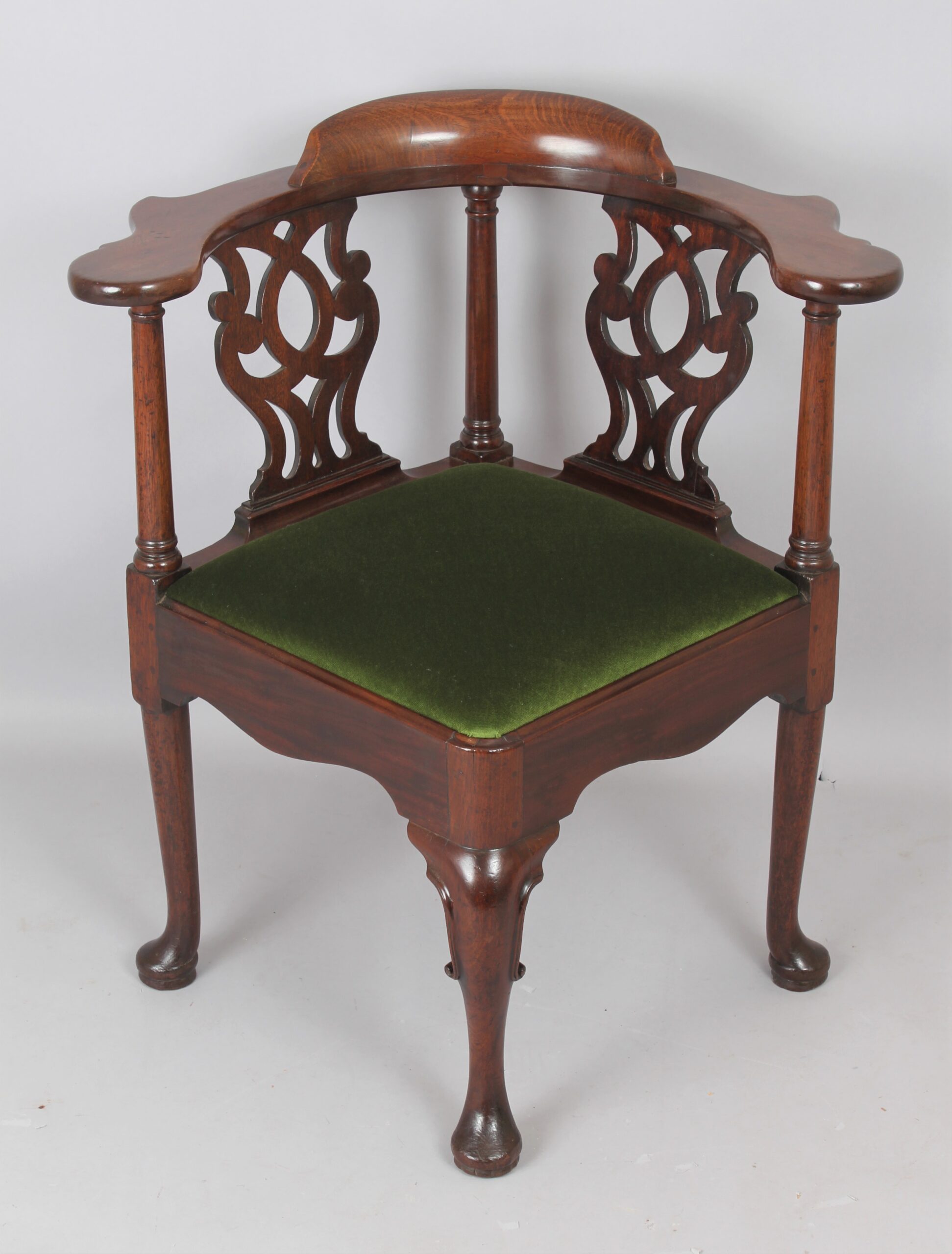 A George II ‘red walnut’ corner chair